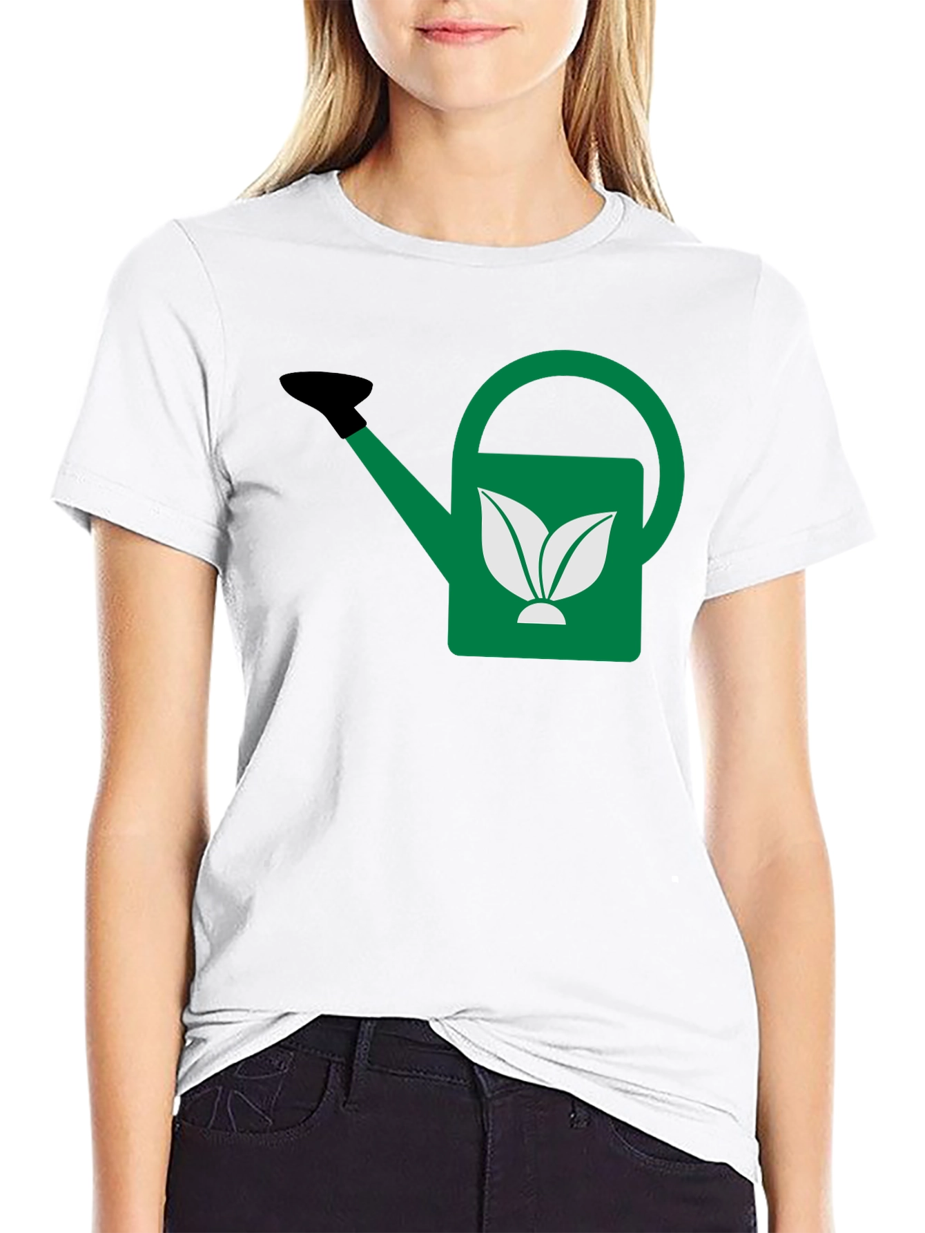 Gardening T-Shirt: Green Watering Can Design