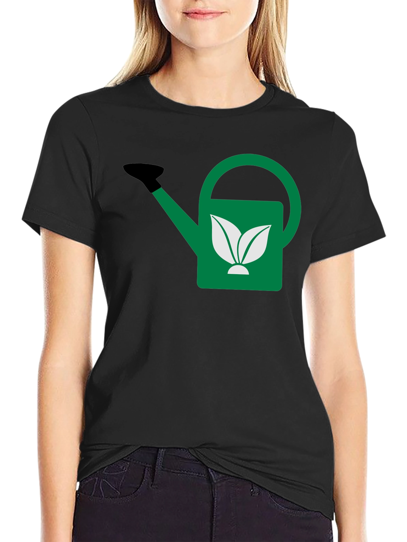 Gardening T-Shirt: Green Watering Can Design