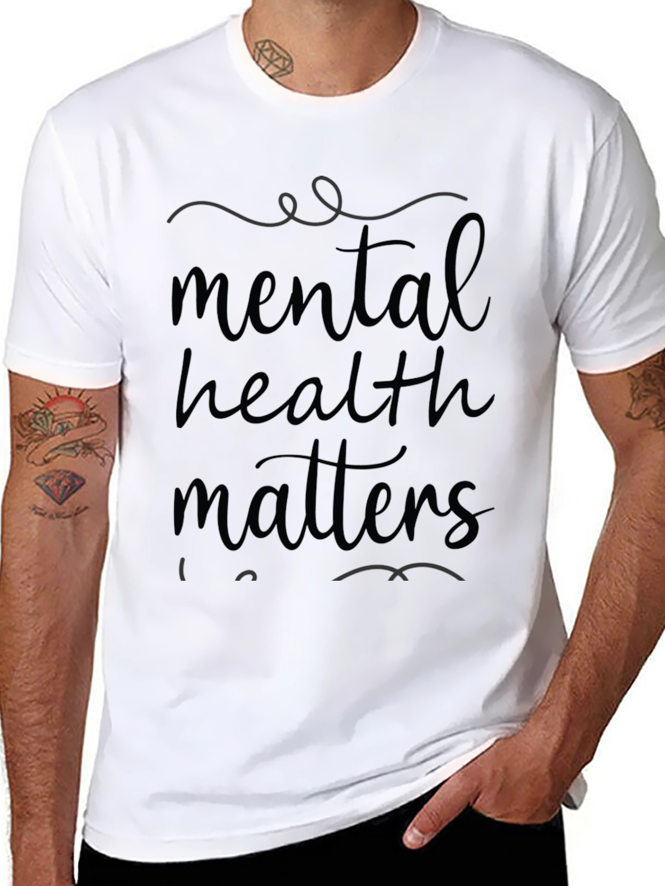 Mental Health Matters Graphic Tee - Black Cotton