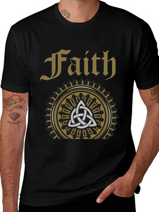 Faith Celtic Knot Graphic Tee - Stylish Black T-Shirt