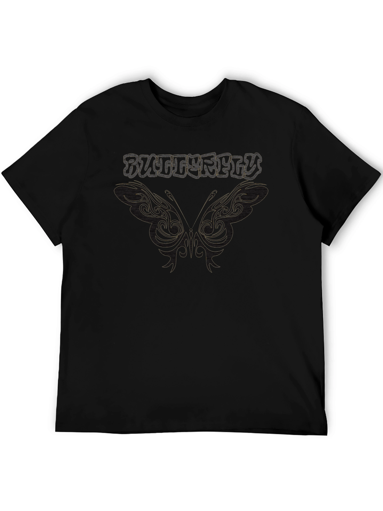 Butterfly Graphic Print T-Shirt - Black