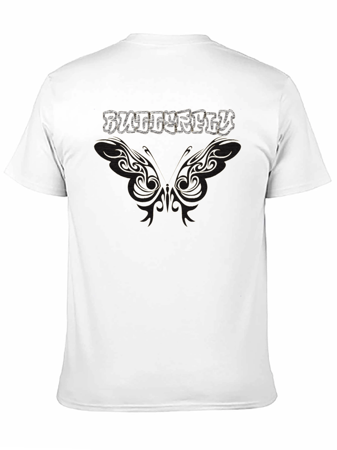 Butterfly Graphic Print T-Shirt - Black