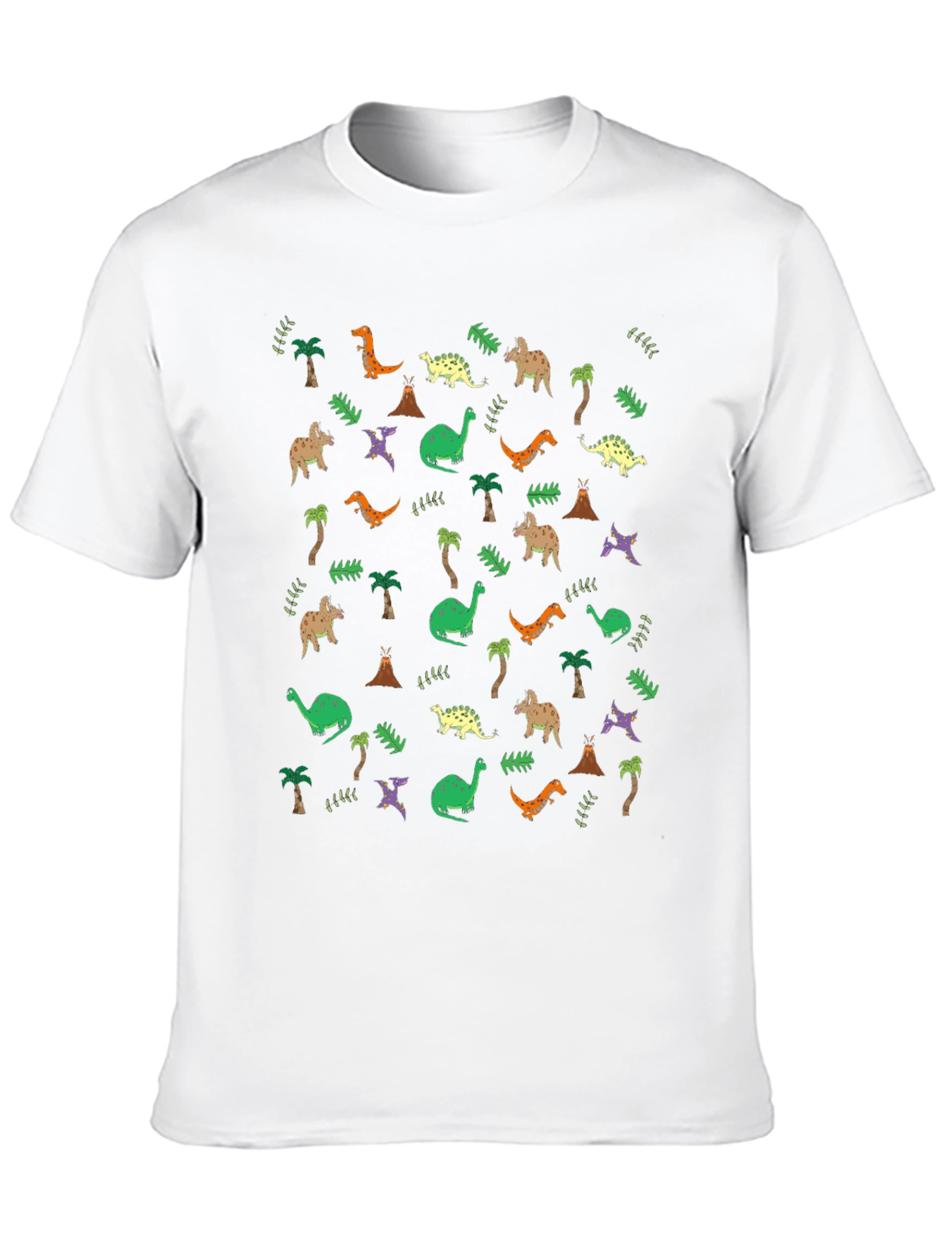 Dinosaur Print Black Crew Neck T-Shirt