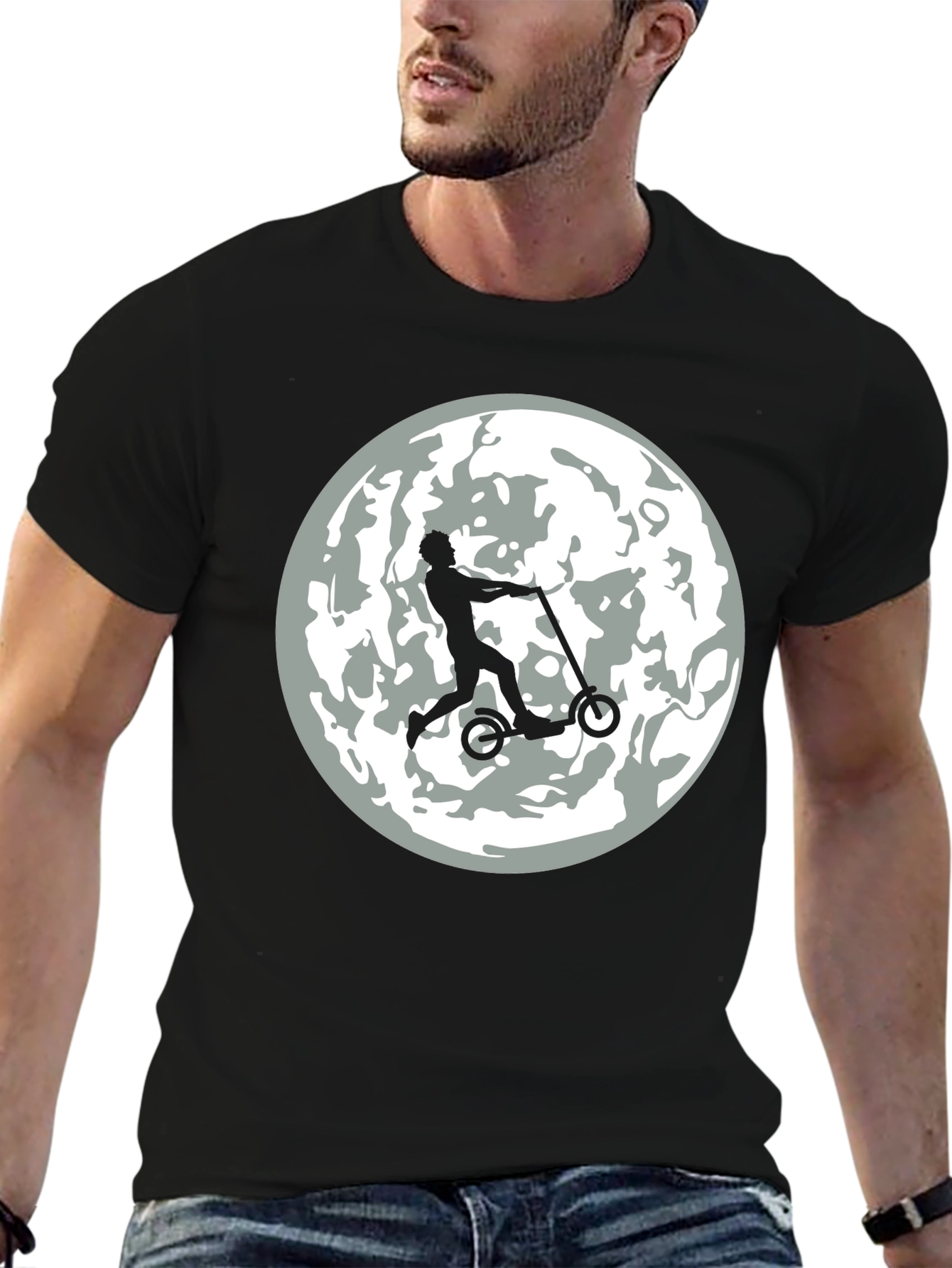 Moon Rider Graphic Tee - Mens Black T-Shirt