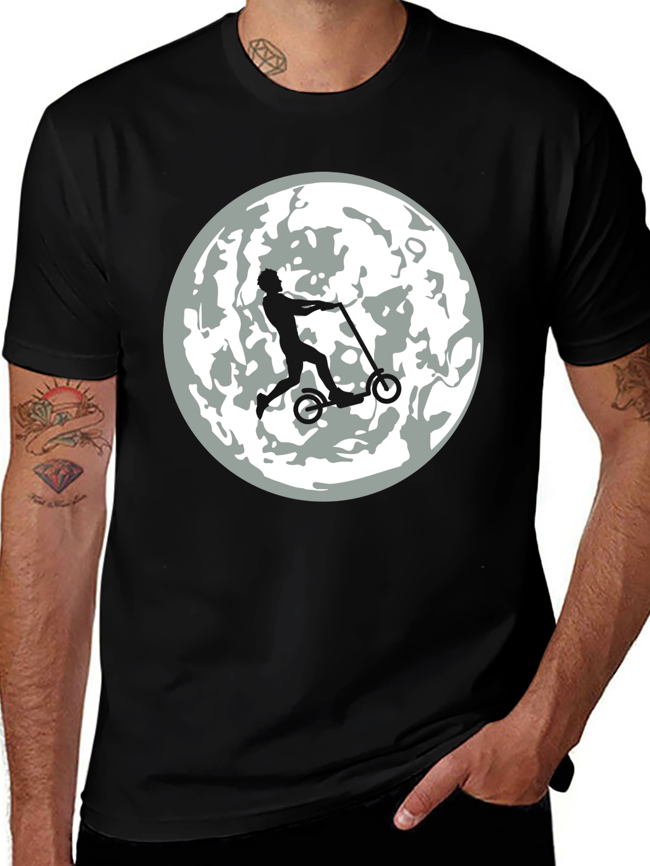 Moon Rider Graphic Tee - Mens Black T-Shirt