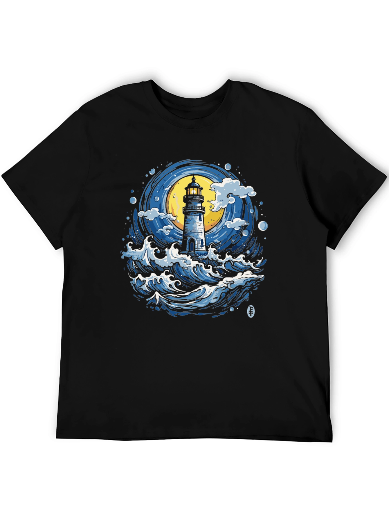Lighthouse Waves Graphic Tee - Nautical Style