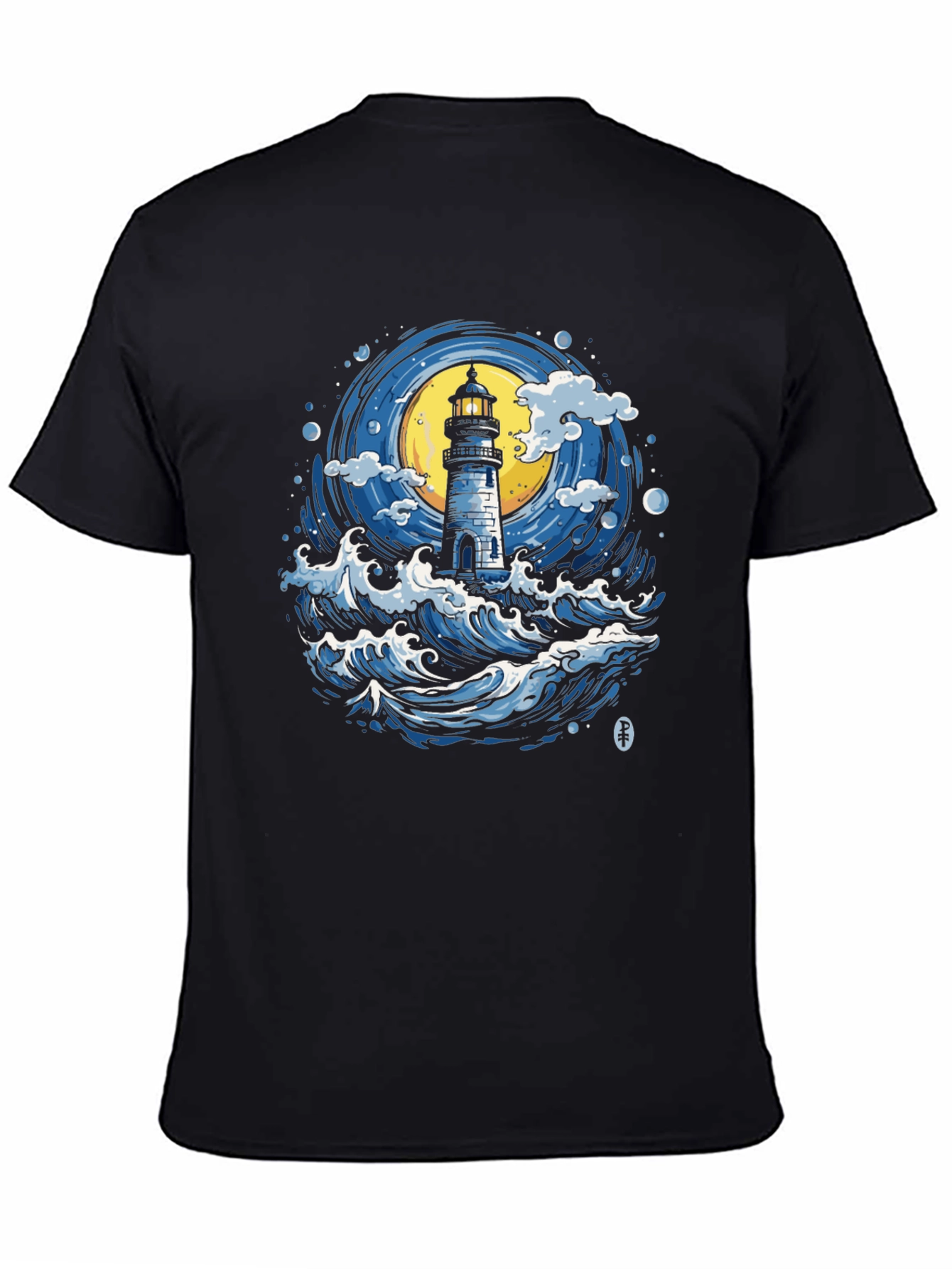 Lighthouse Waves Graphic Tee - Nautical Style