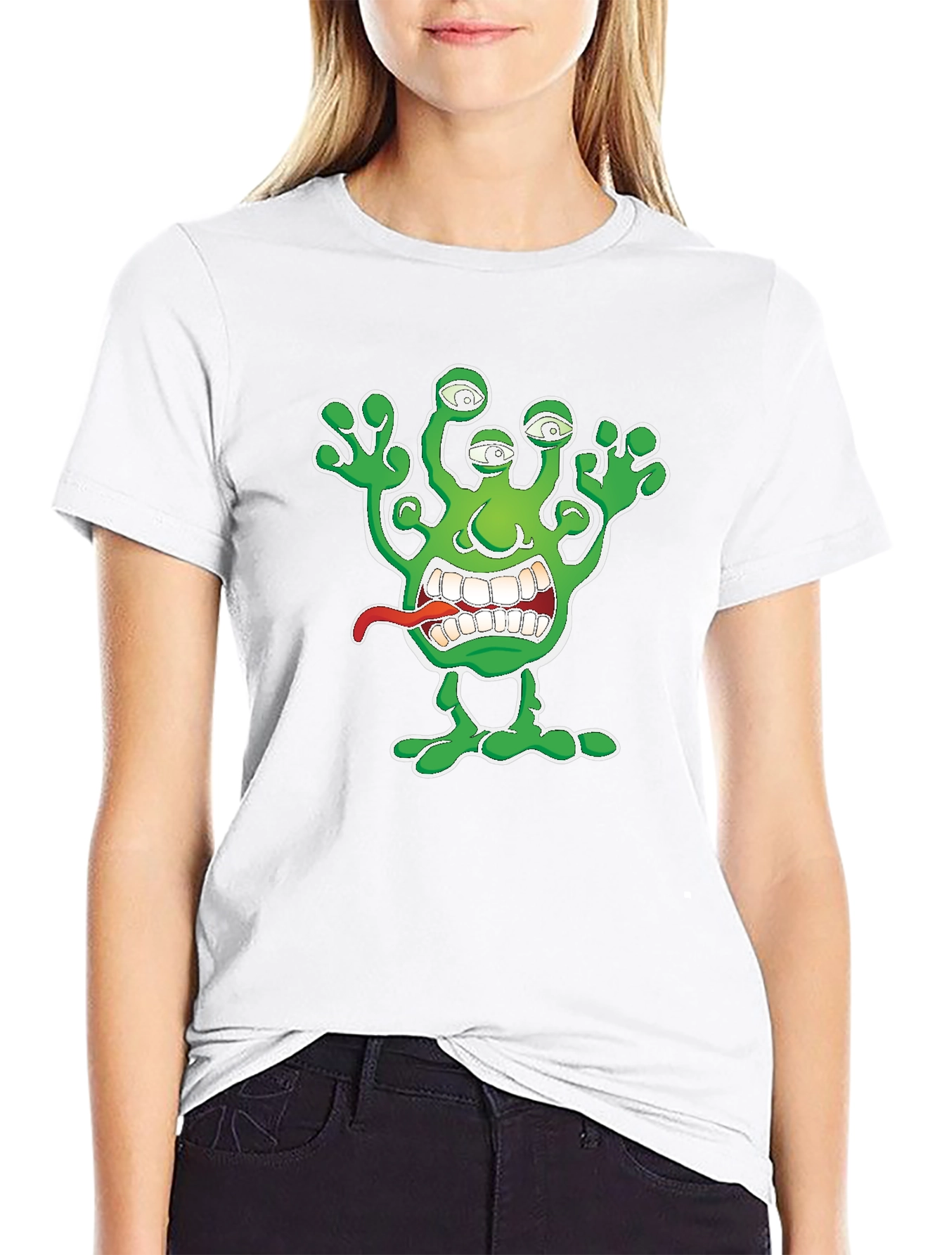 Alien Monster Graphic Print T-Shirt