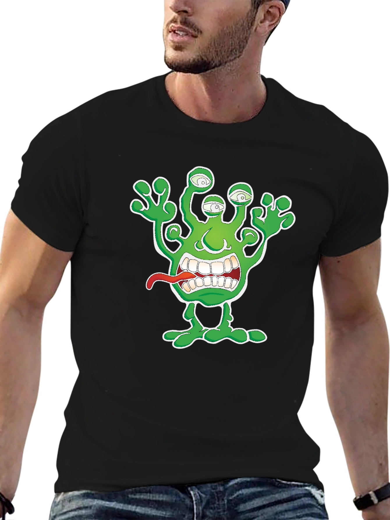 Alien Monster Graphic Print T-Shirt