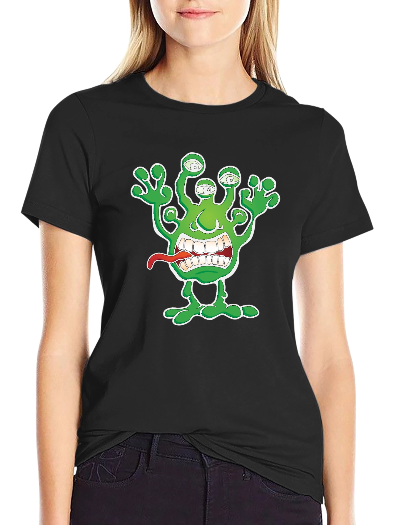 Alien Monster Graphic Print T-Shirt