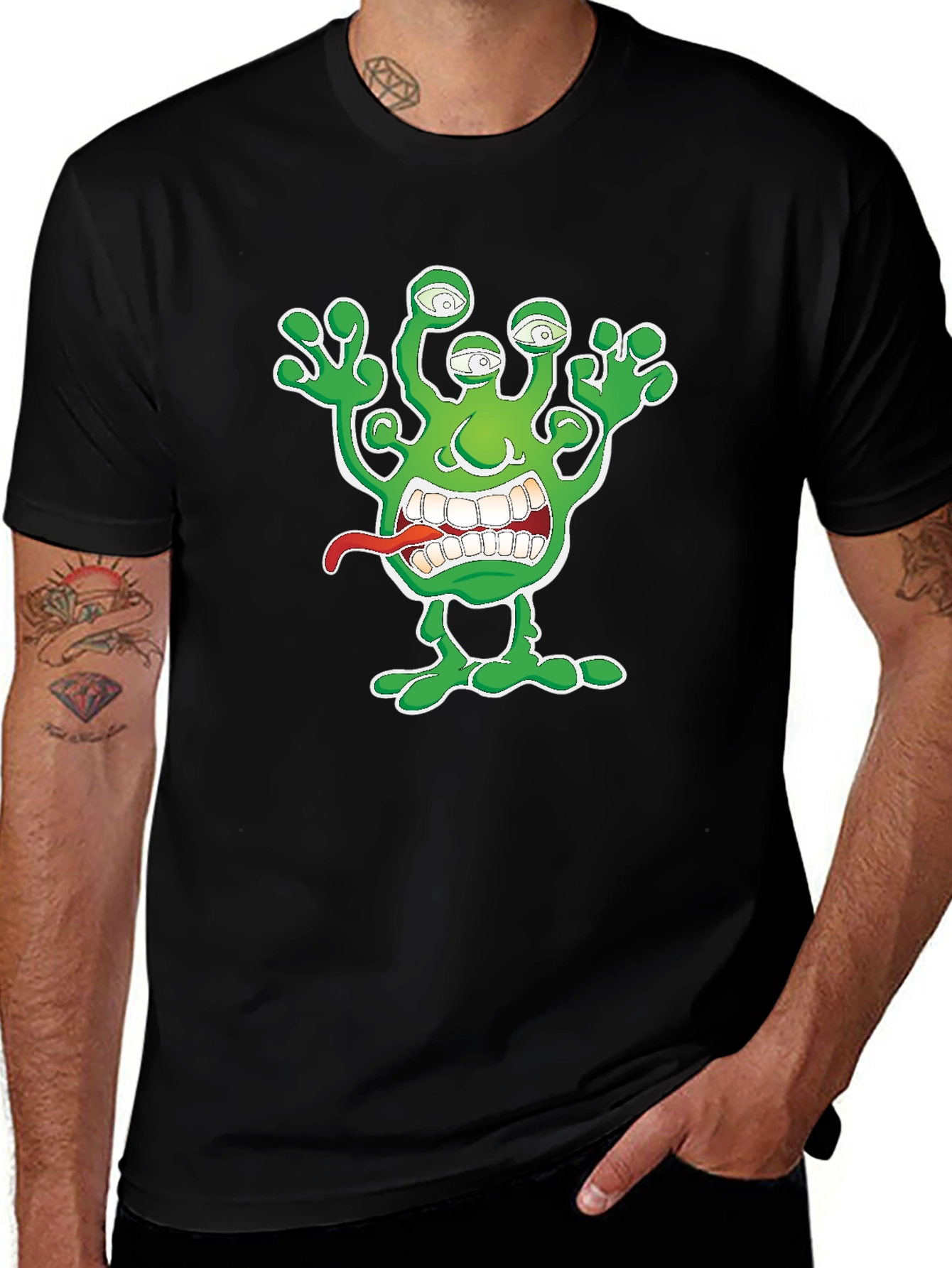 Alien Monster Graphic Print T-Shirt