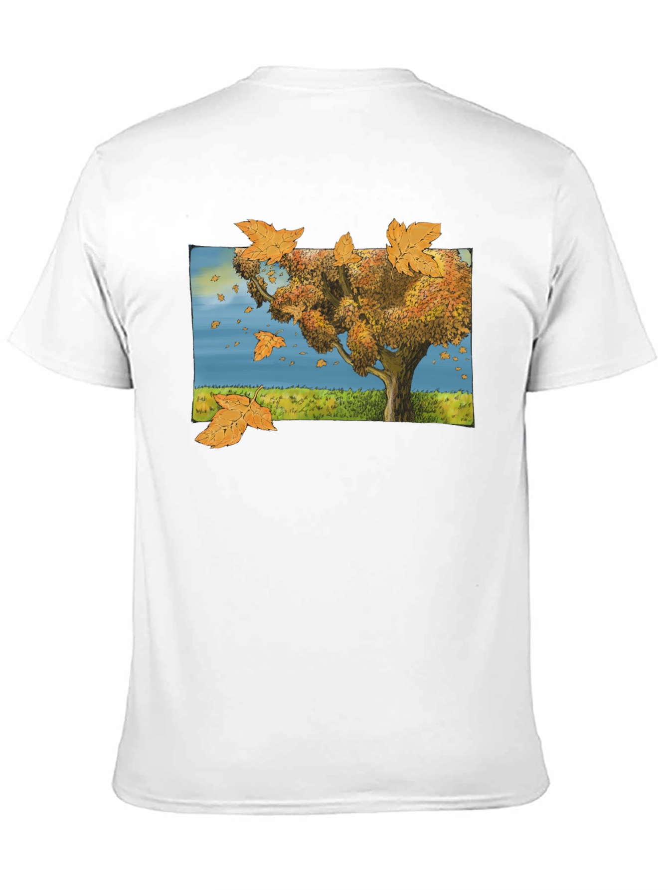 Autumn Tree Graphic Black T-Shirt
