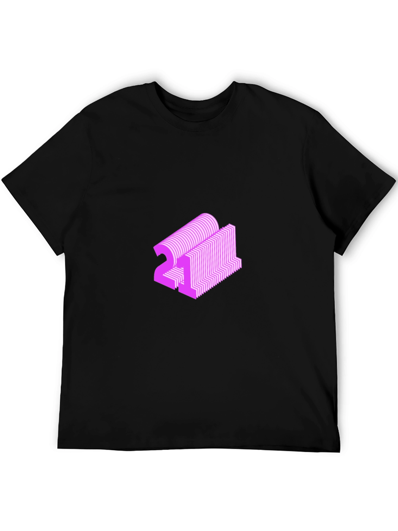 Abstract Pink 21 Graphic Black T-Shirt