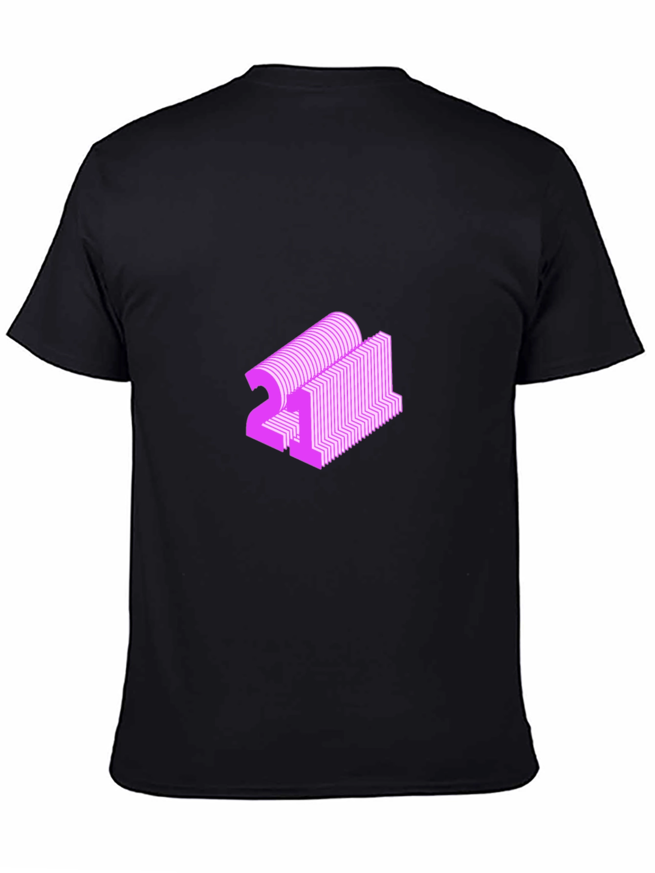 Abstract Pink 21 Graphic Black T-Shirt