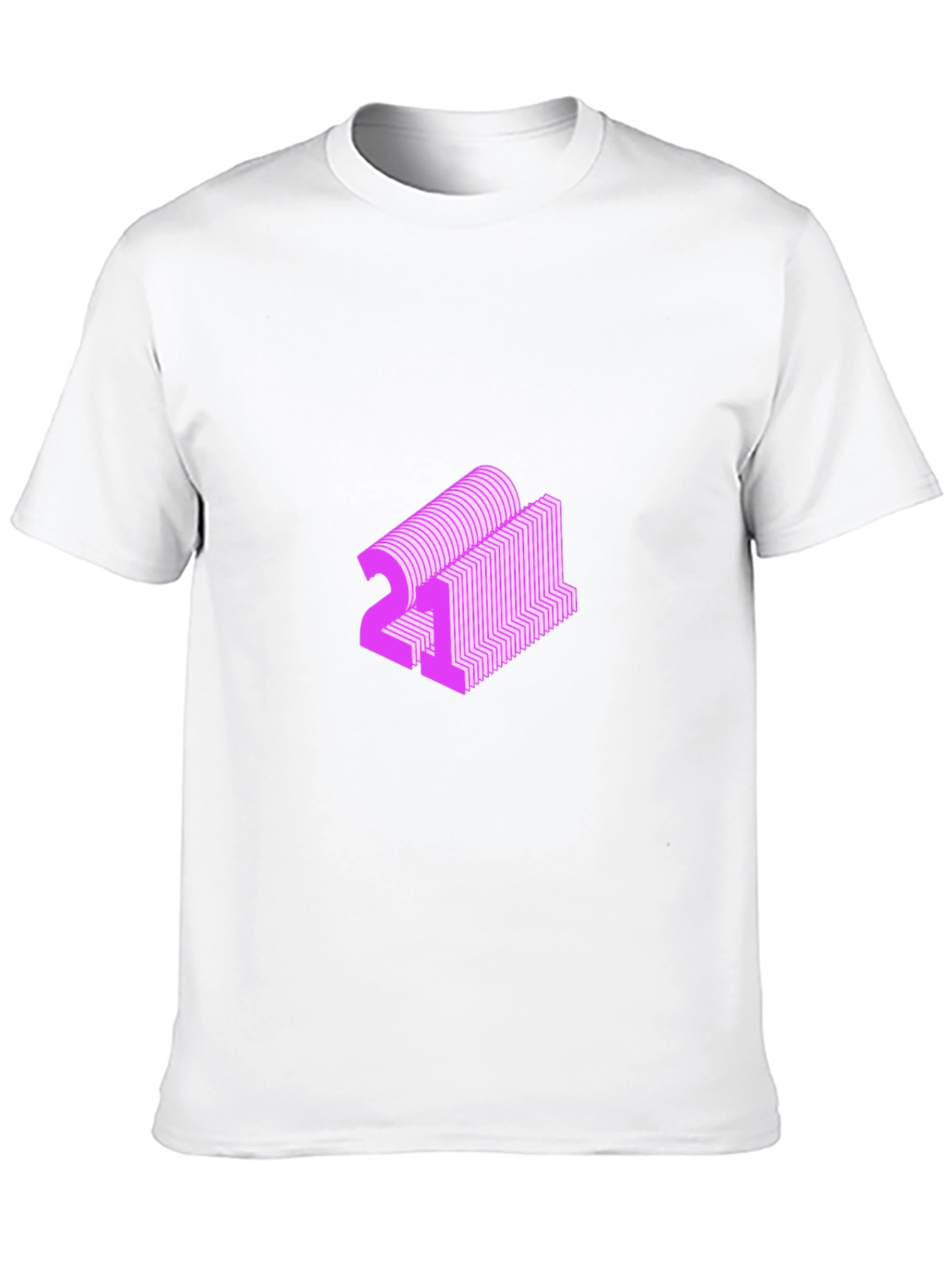 Abstract Pink 21 Graphic Black T-Shirt