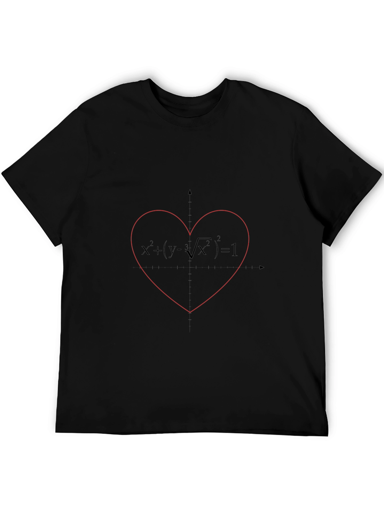 Math Equation Heart Graphic Black T-Shirt