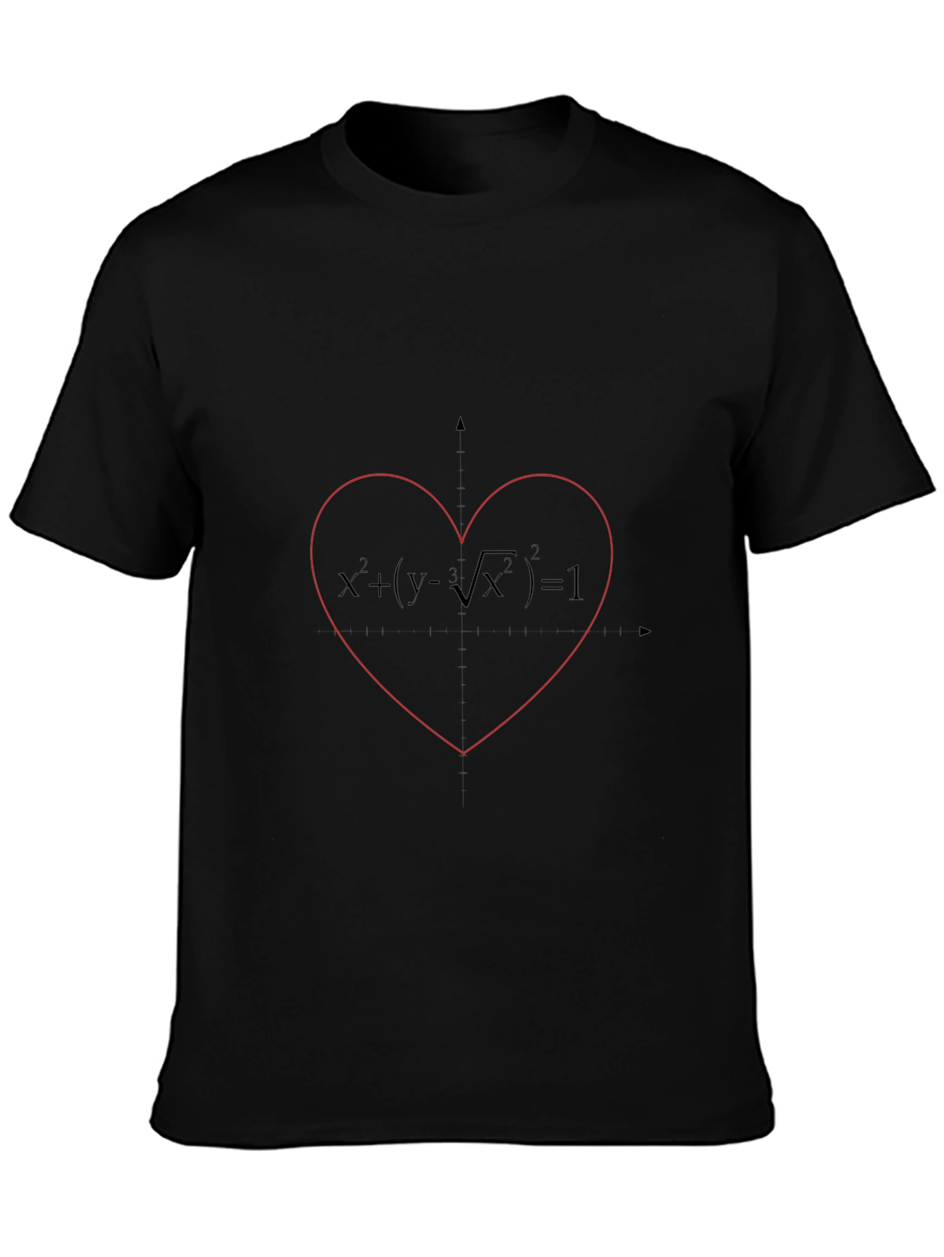 Math Equation Heart Graphic Black T-Shirt