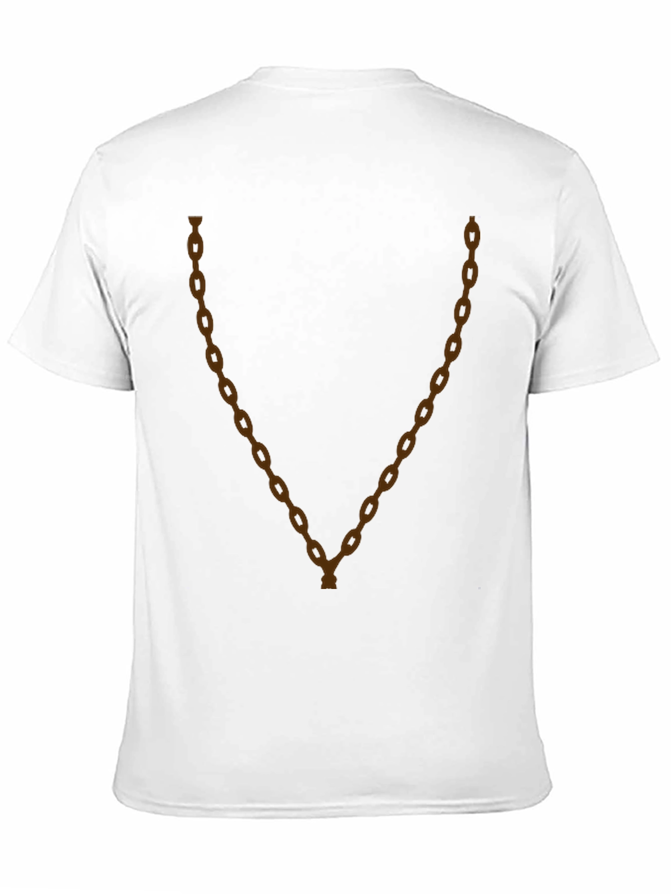 Mens Black T-Shirt with Brown Chain Print