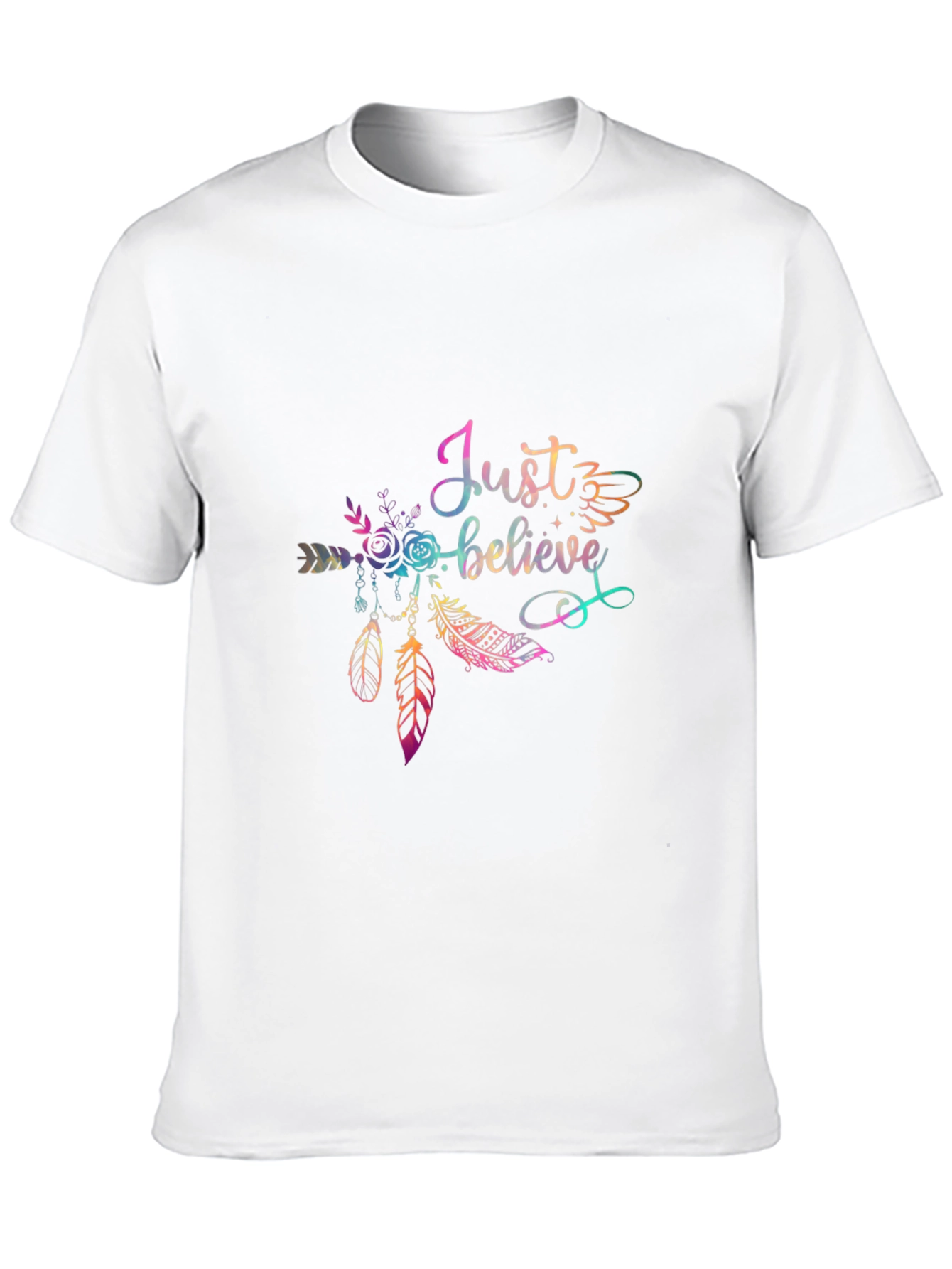 Just Believe Black T-Shirt with Dreamcatcher Design