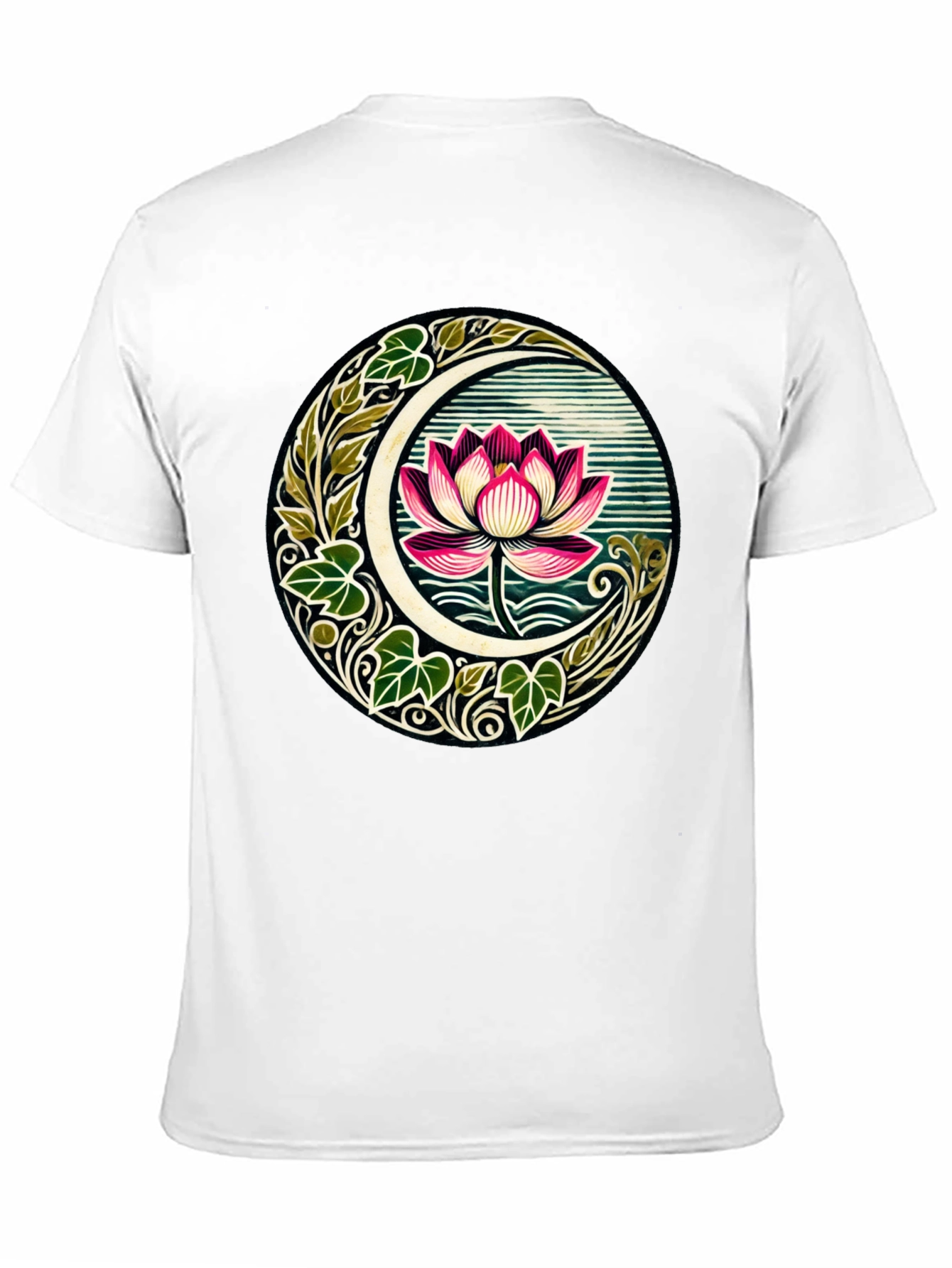 Lotus Moon Graphic T-Shirt - Botanical Style Tee