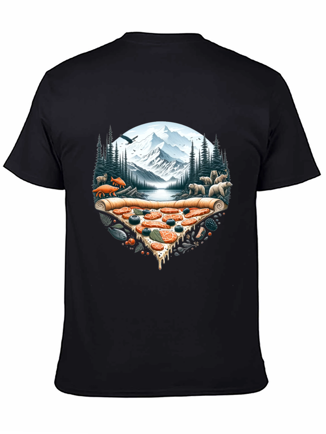 Pizza Landscape Graphic Tee - Novelty Print Shirt