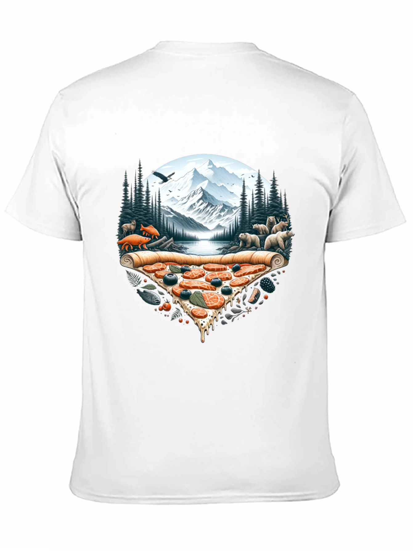 Pizza Landscape Graphic Tee - Novelty Print Shirt