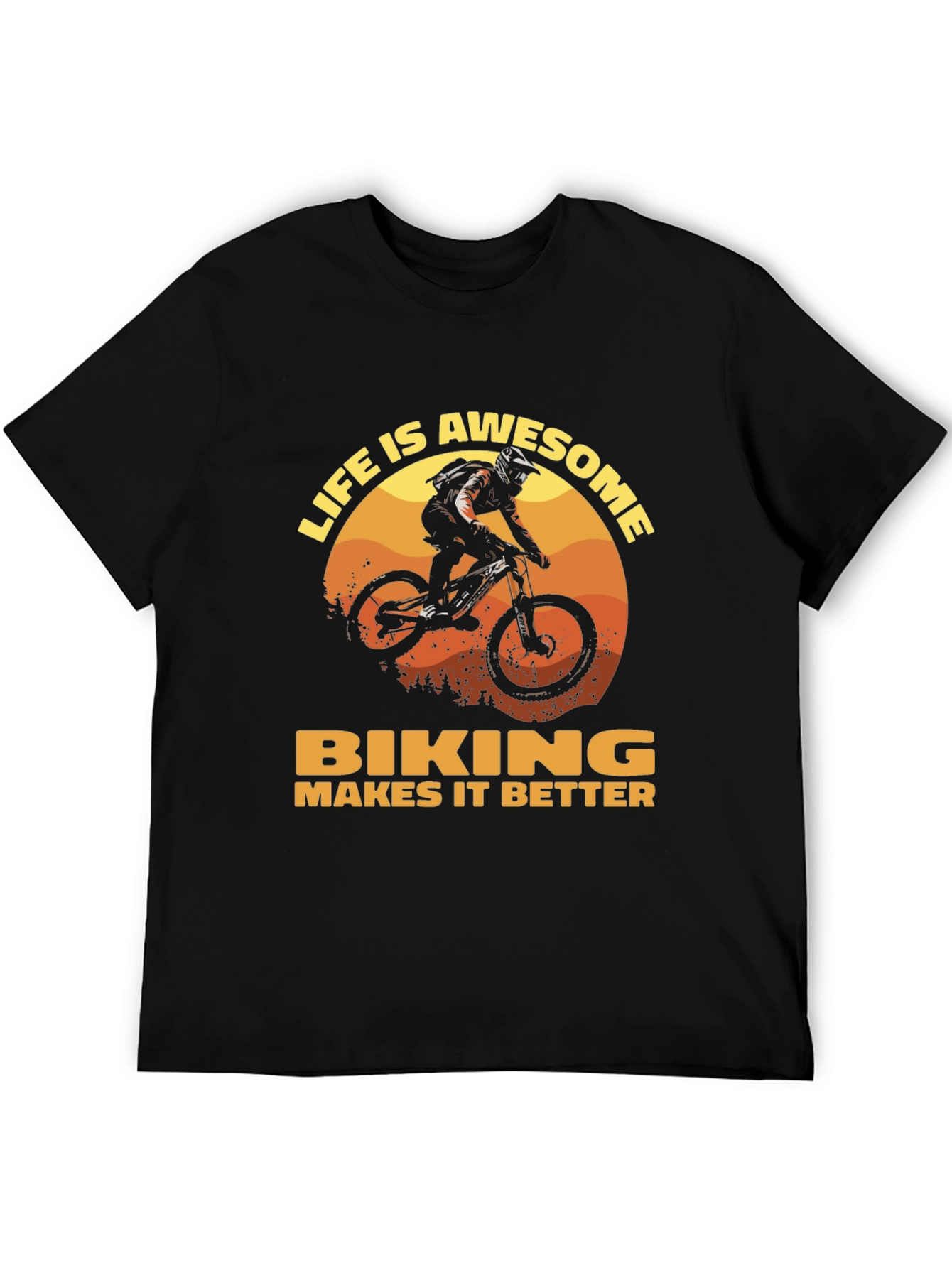 Life Is Awesome Biking T-Shirt