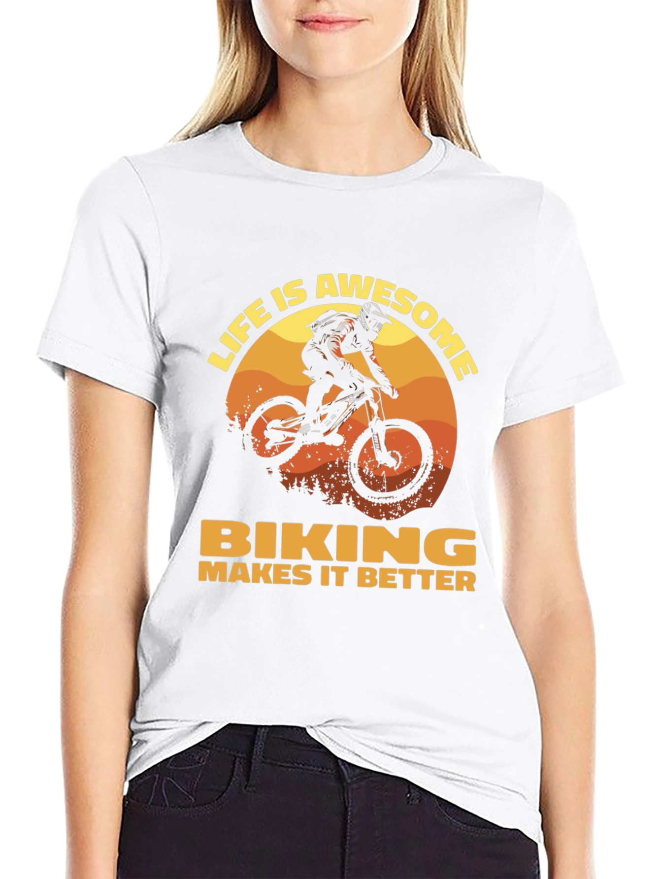 Life Is Awesome Biking T-Shirt