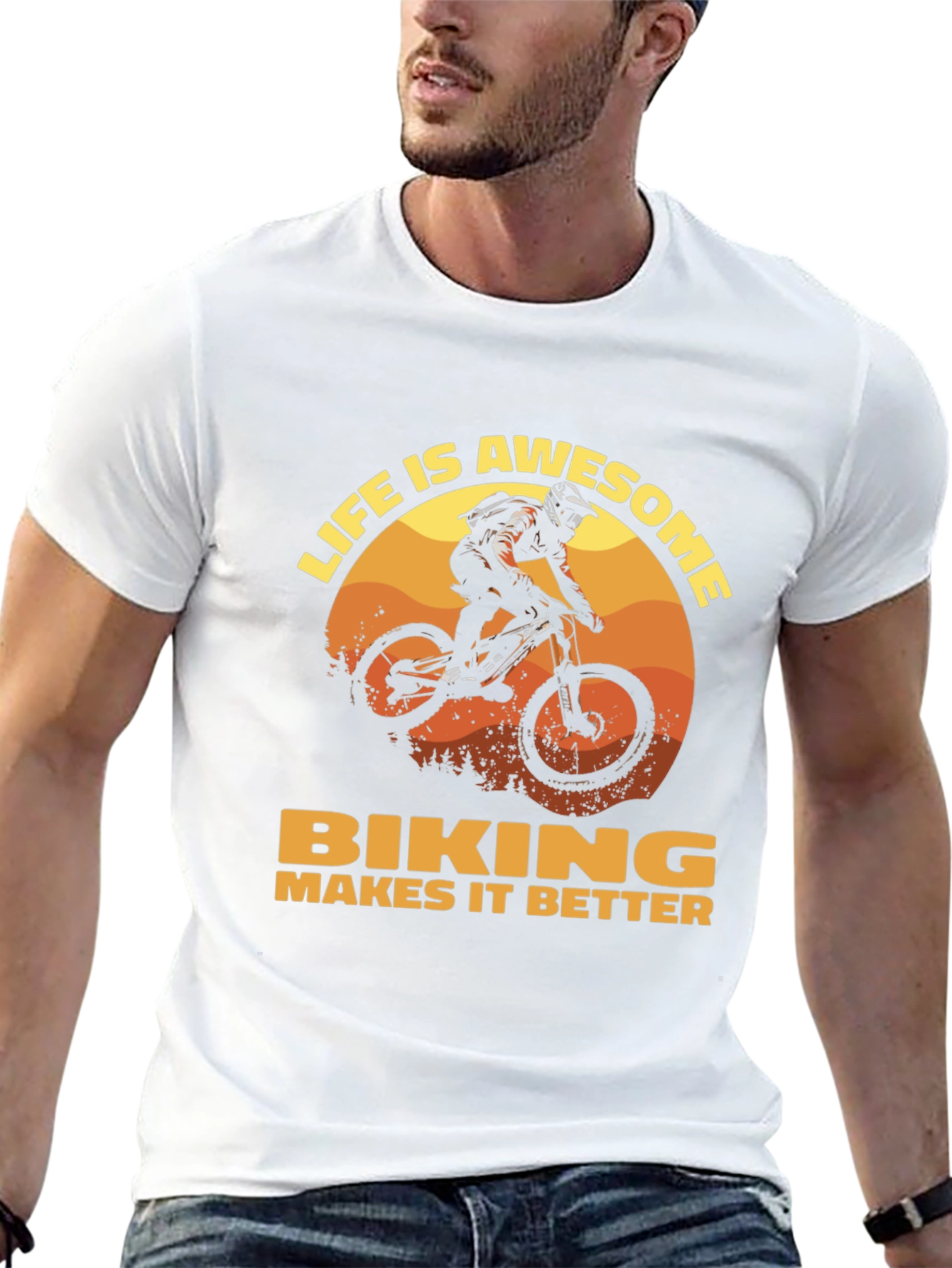Life Is Awesome Biking T-Shirt