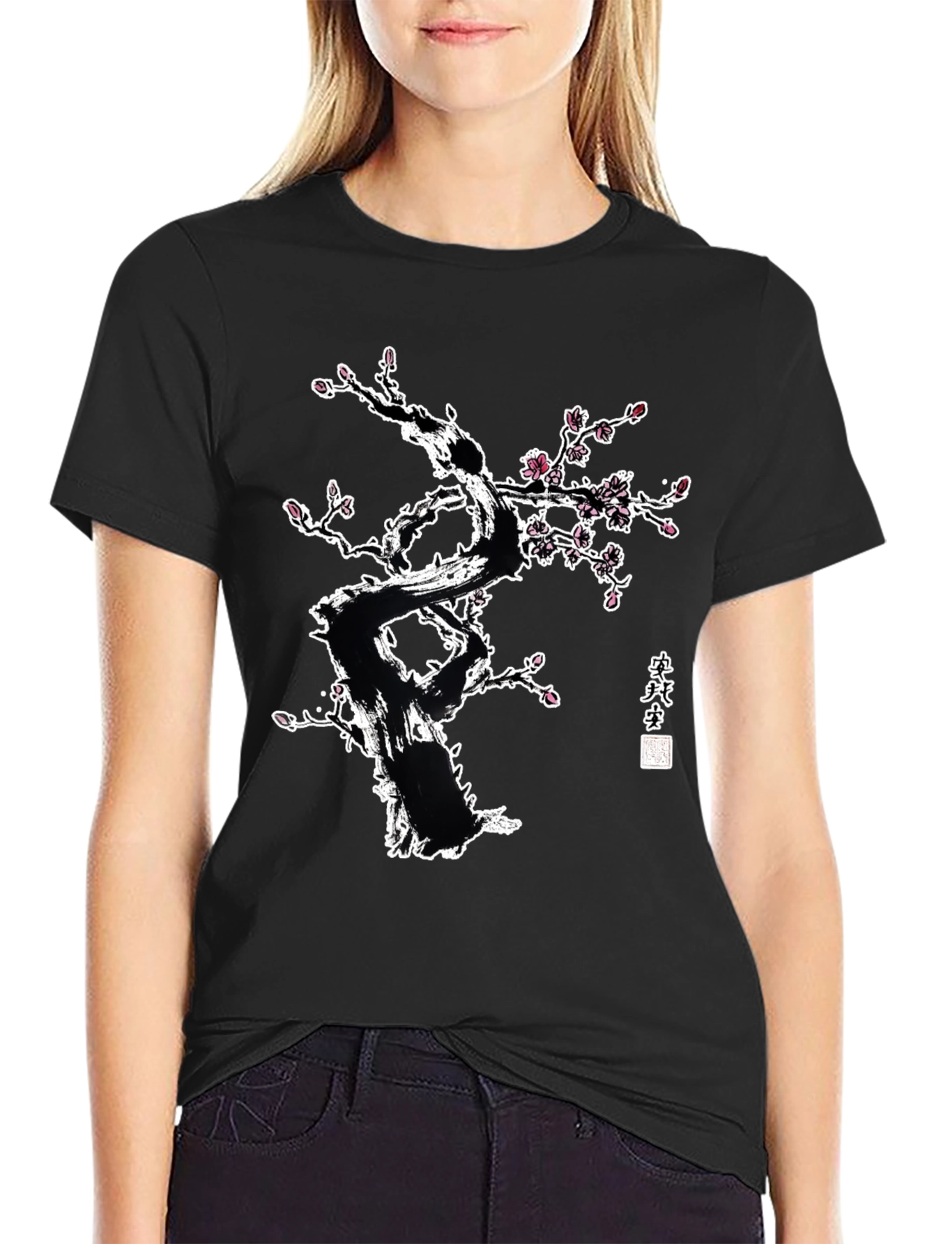 Ink Wash Cherry Blossom Tree Graphic Tee