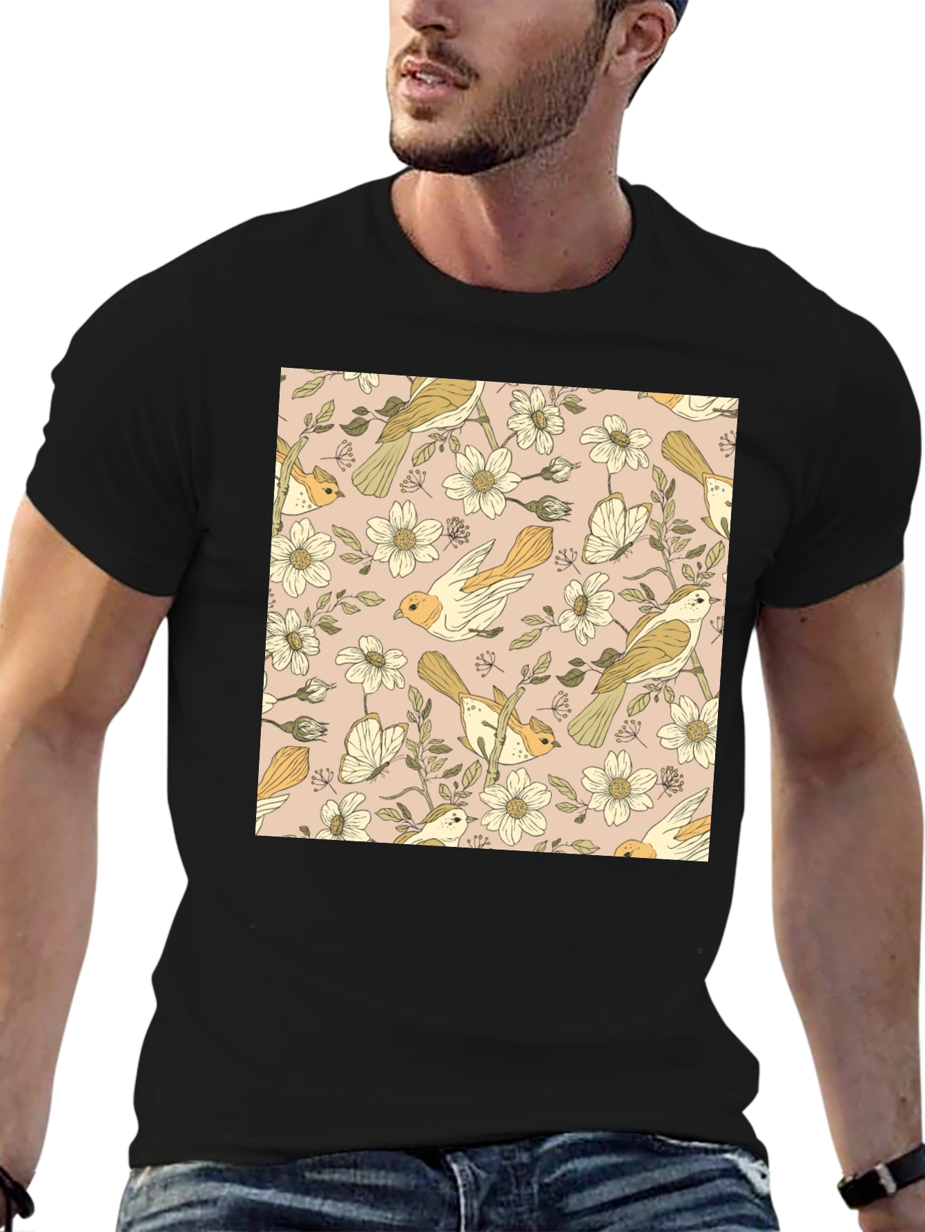Floral Bird Pattern Tee