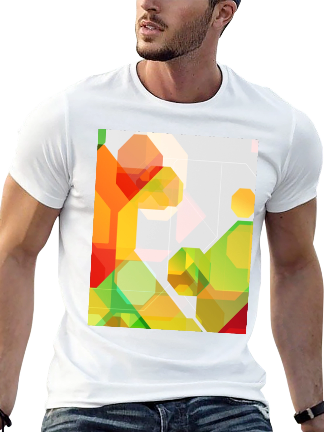 Abstract Geometric Graphic Print Tee