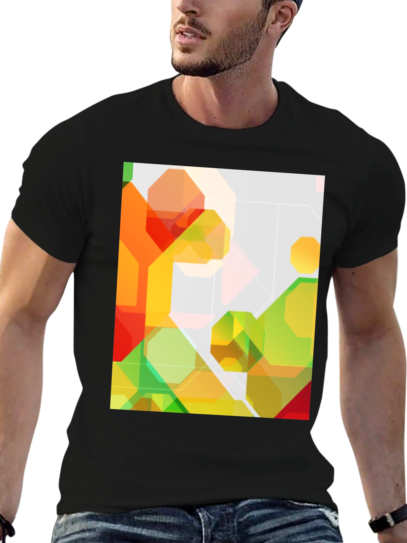 Abstract Geometric Graphic Print Tee