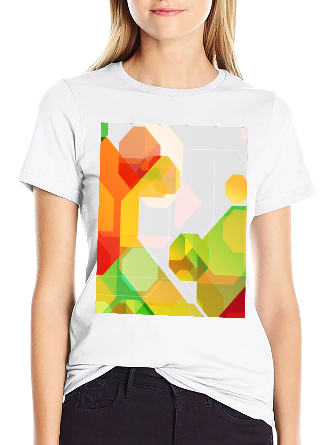 Abstract Geometric Graphic Print Tee
