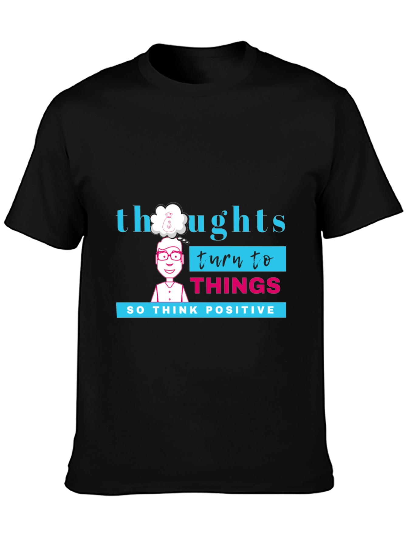 Thoughts Turn to Things Graphic Tee - Black