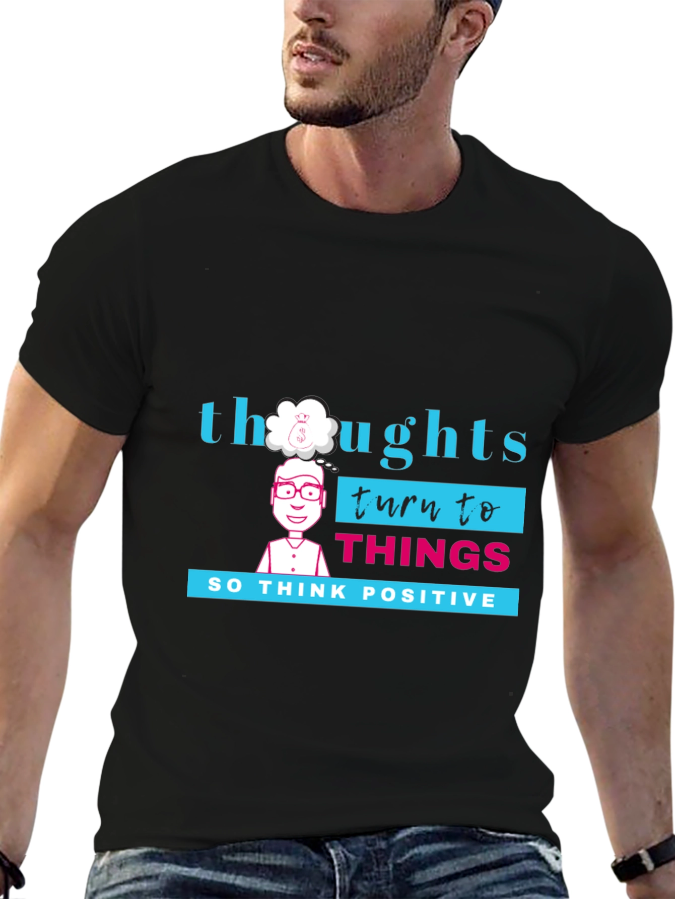 Thoughts Turn to Things Graphic Tee - Black