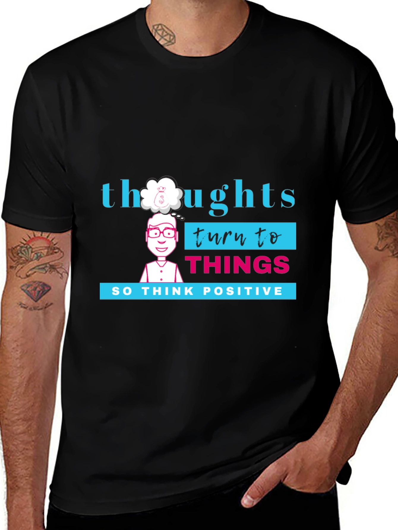 Thoughts Turn to Things Graphic Tee - Black