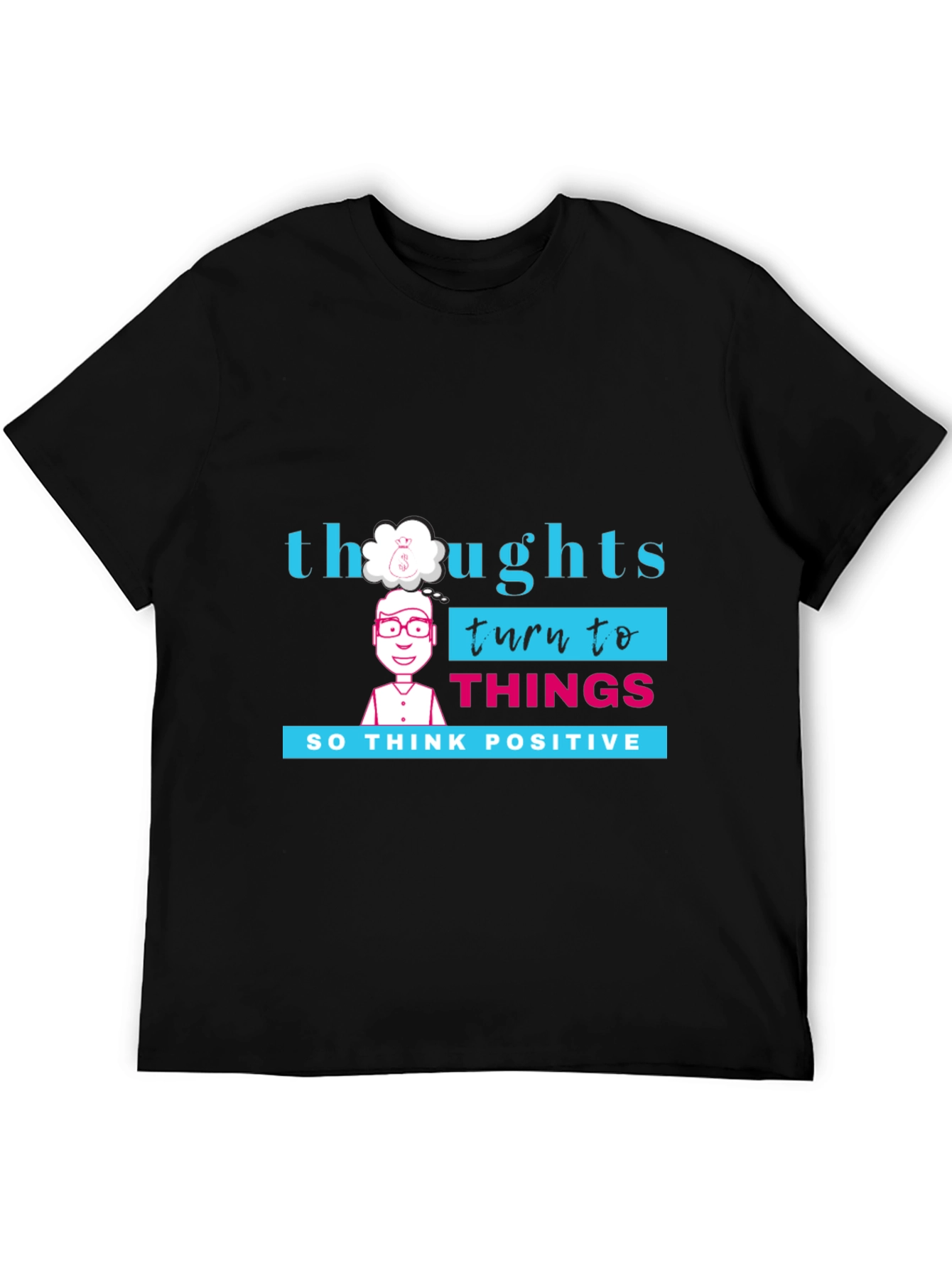 Thoughts Turn to Things Graphic Tee - Black