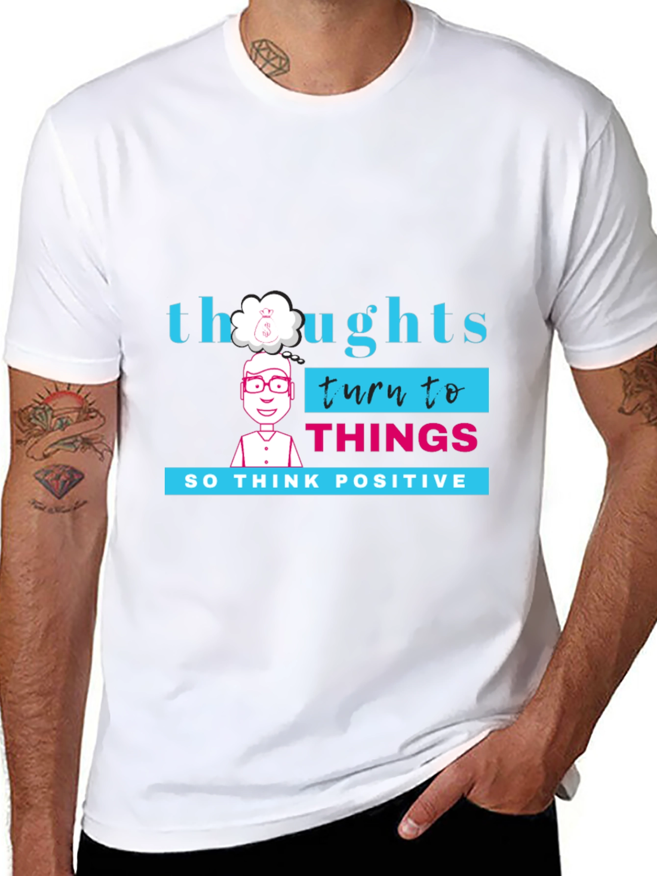 Thoughts Turn to Things Graphic Tee - Black
