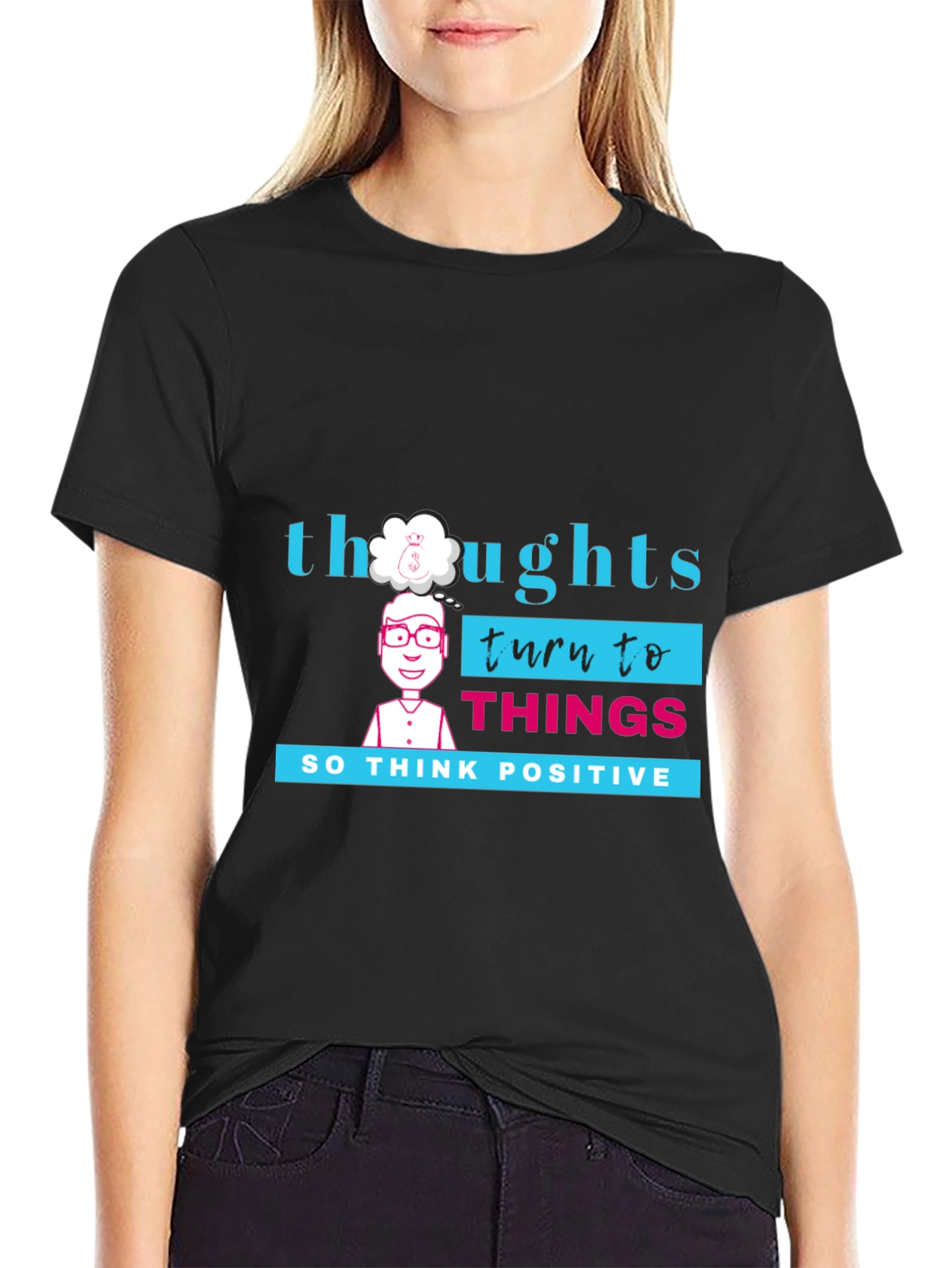 Thoughts Turn to Things Graphic Tee - Black