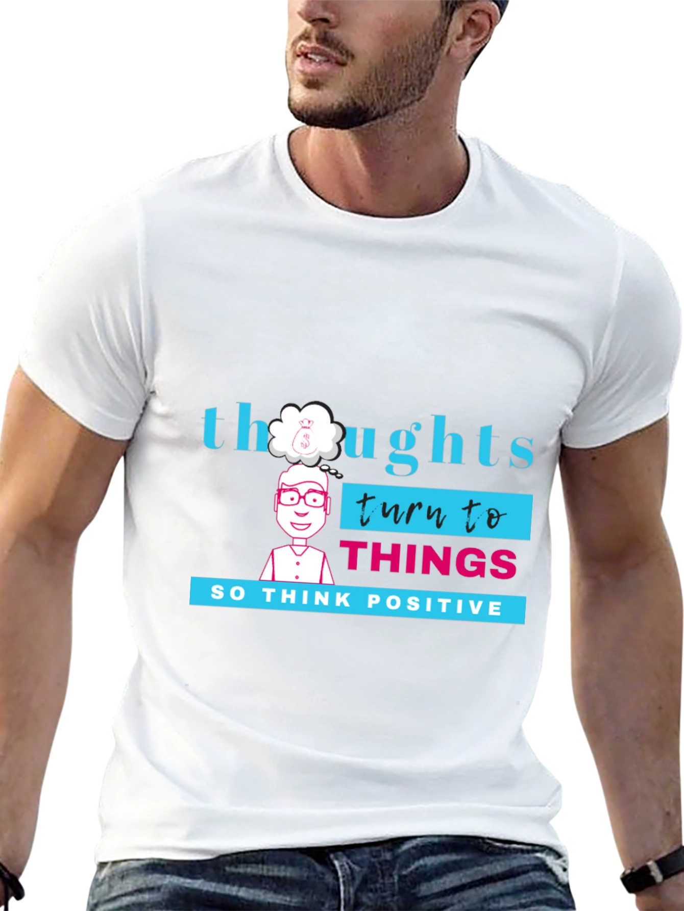 Thoughts Turn to Things Graphic Tee - Black