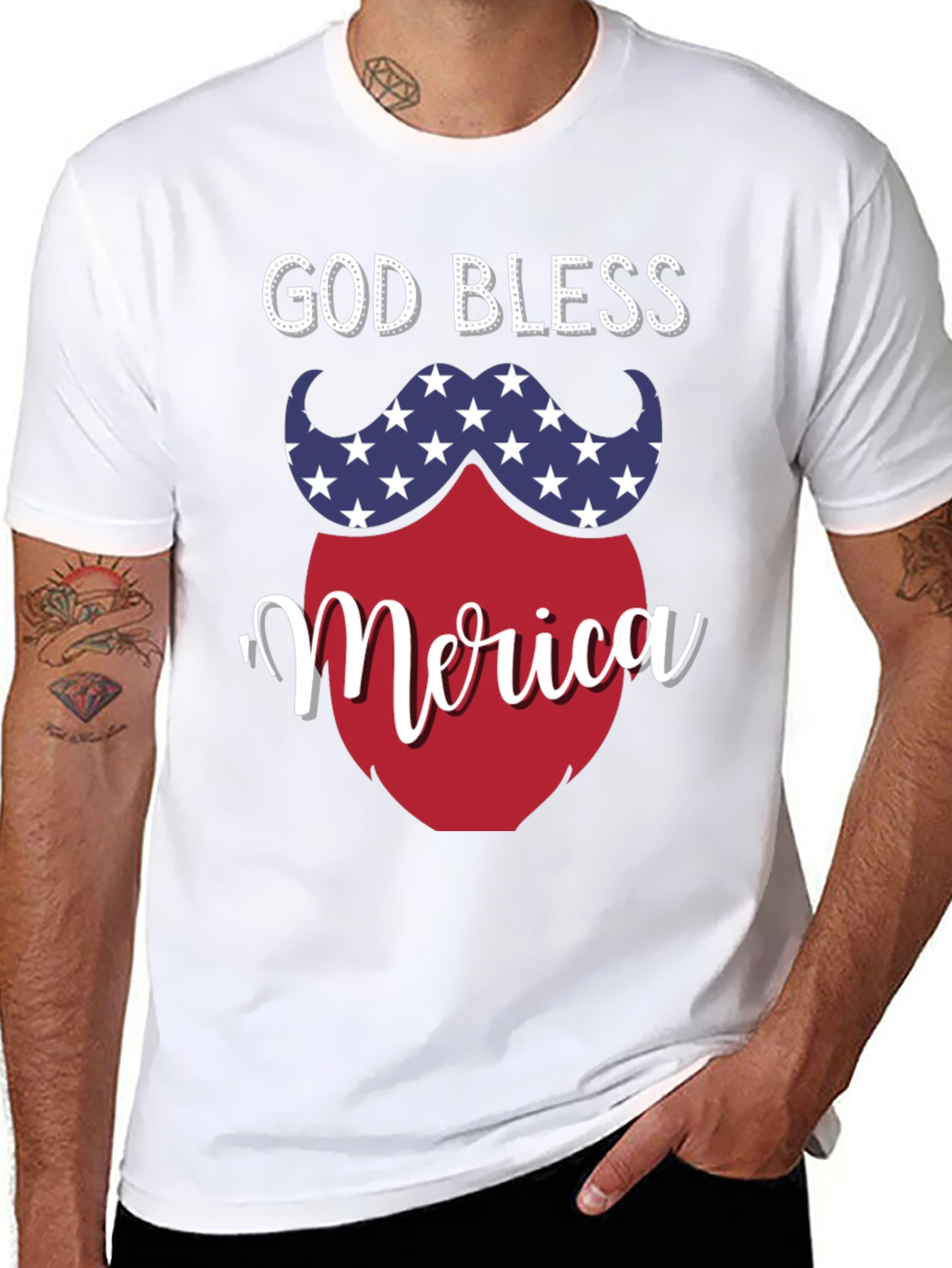 God Bless Merica Patriotic T-Shirt