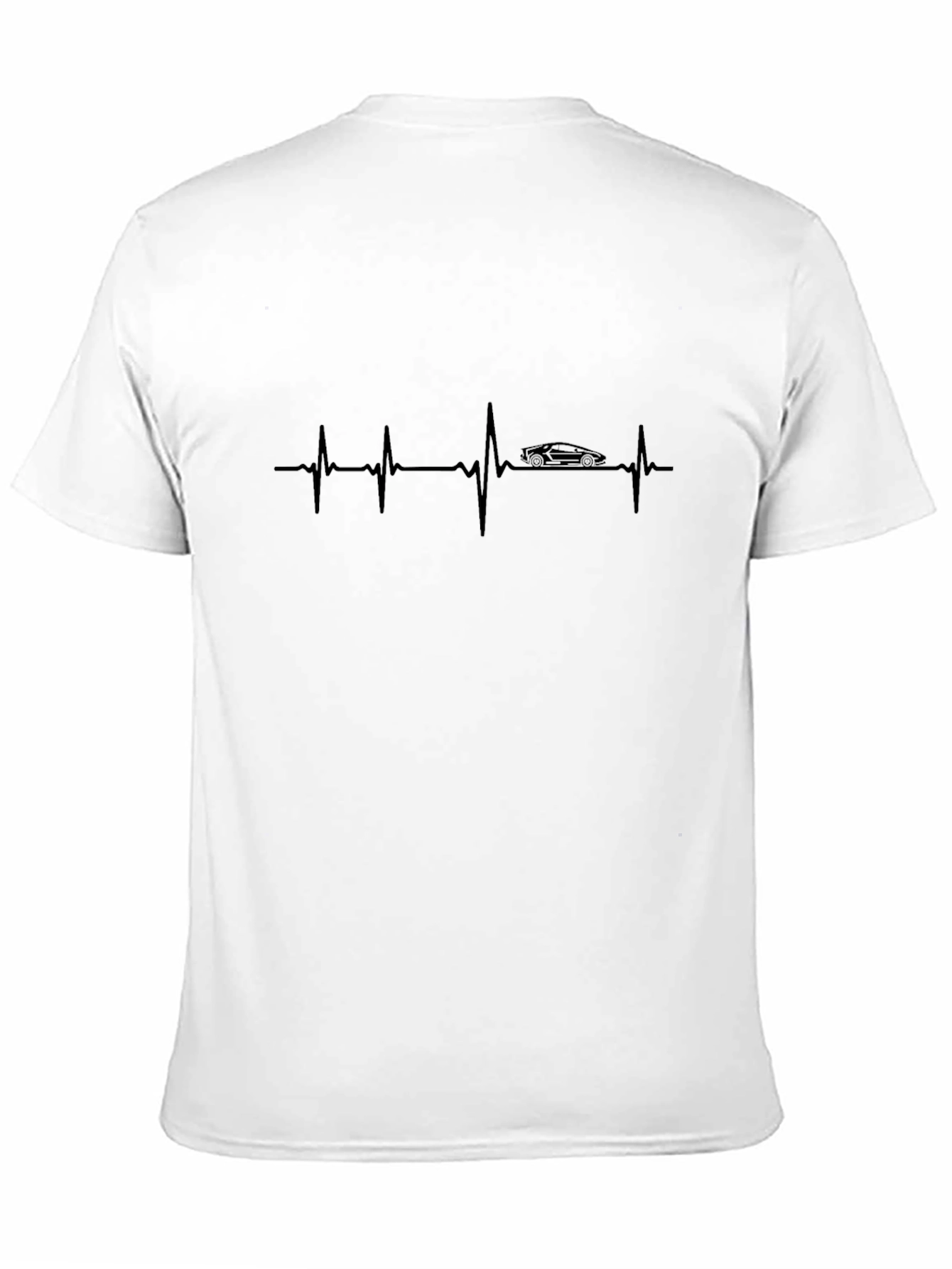 Car Lover Heartbeat T-Shirt - Black