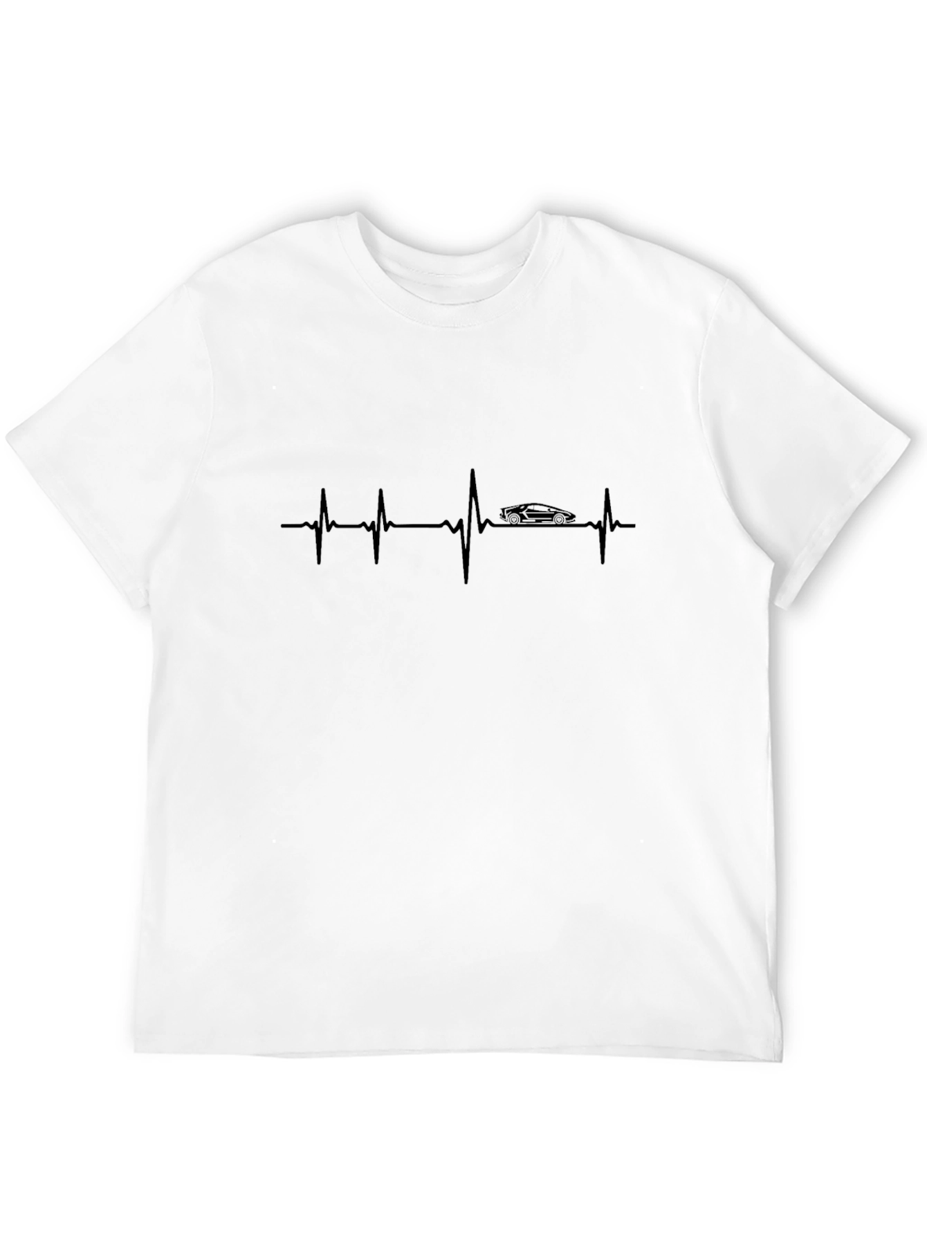 Car Lover Heartbeat T-Shirt - Black