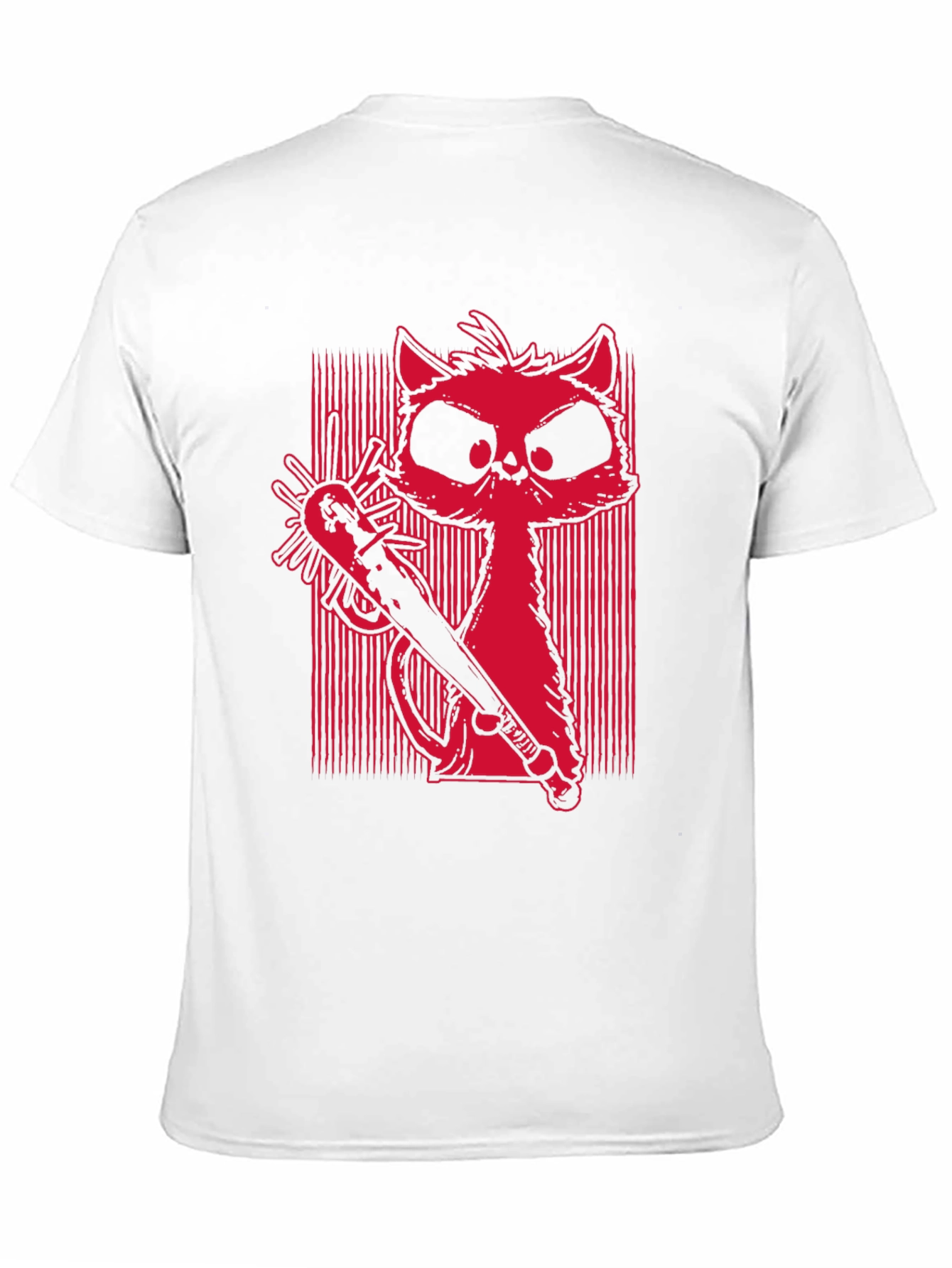Mens Graphic Tee - Cat with Baseball Bat