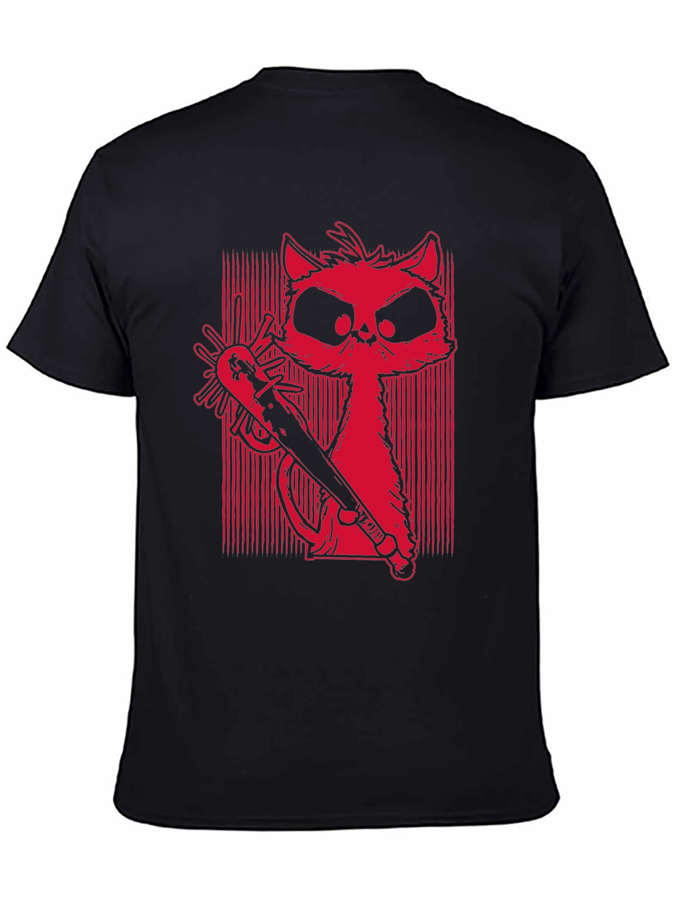 Mens Graphic Tee - Cat with Baseball Bat