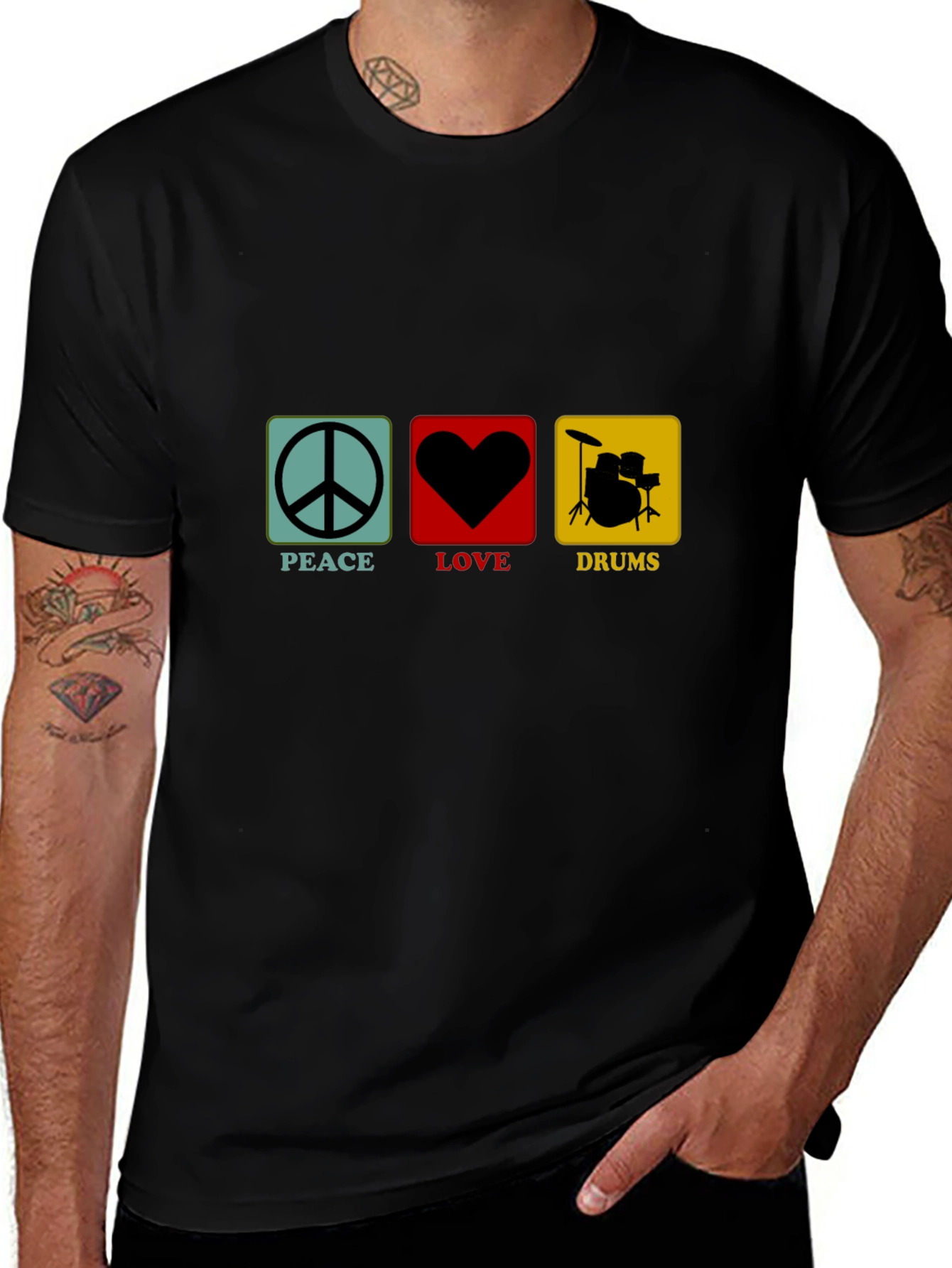 Peace Love Drums Graphic T-Shirt