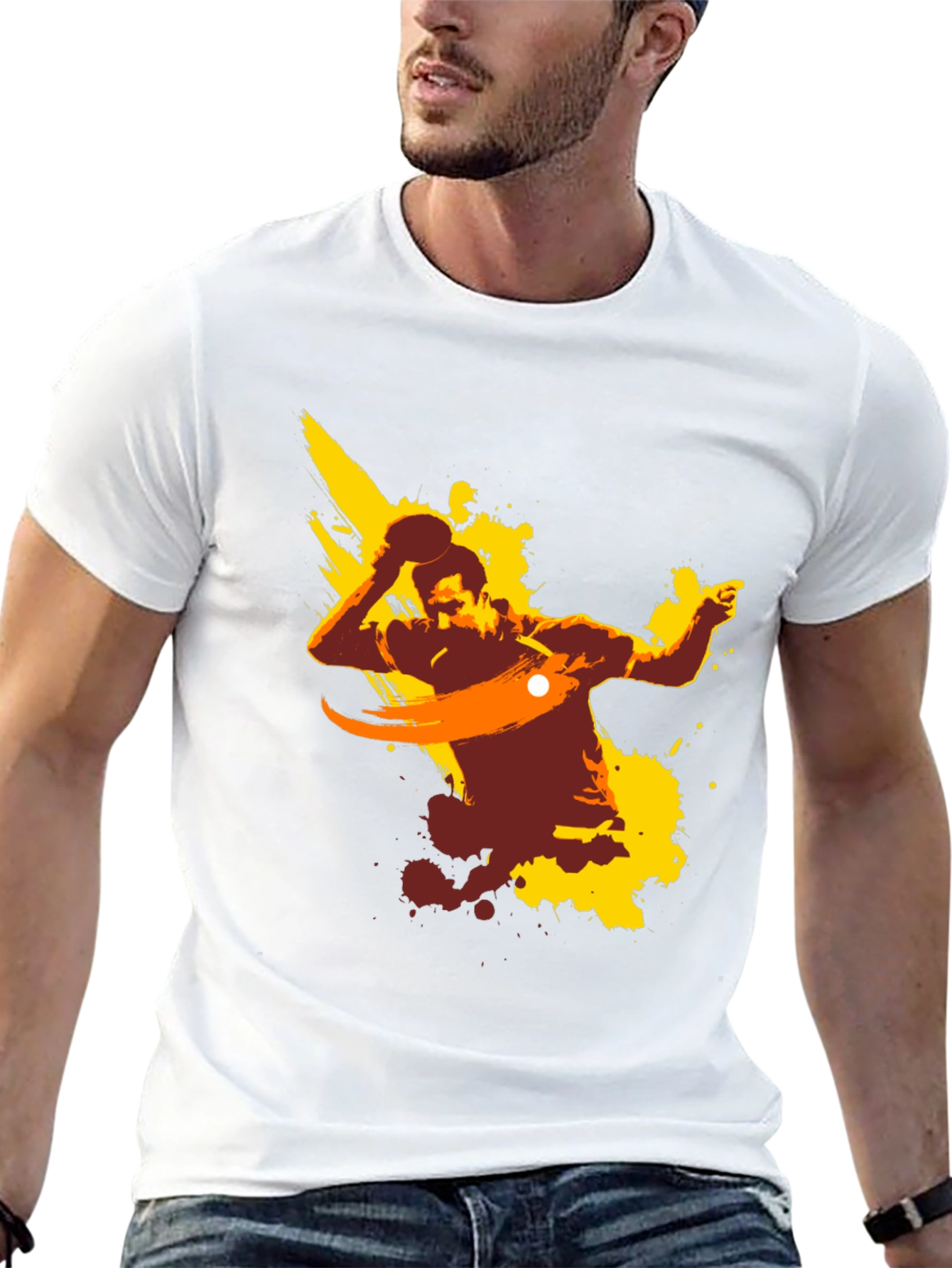 Quarterback Graphic Print T-Shirt - Sporty Casual Wear