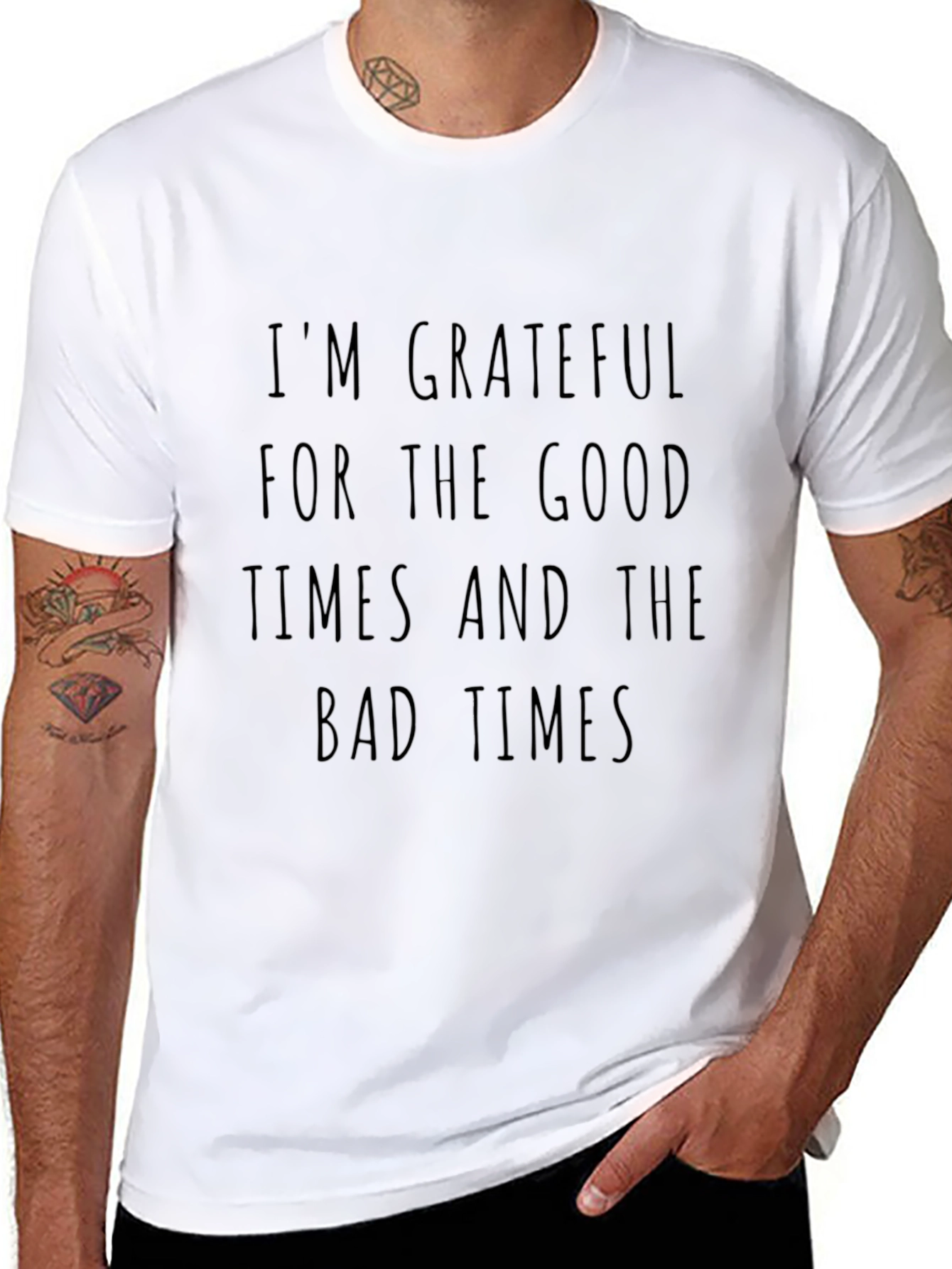 Grateful Times Black Graphic Tee - Mens Casual Wear