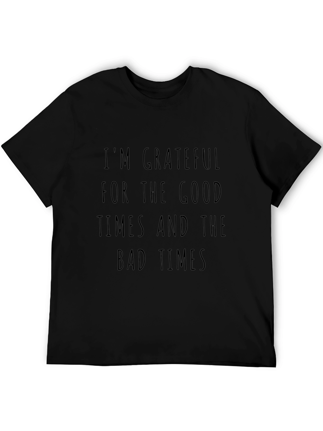 Grateful Times Black Graphic Tee - Mens Casual Wear